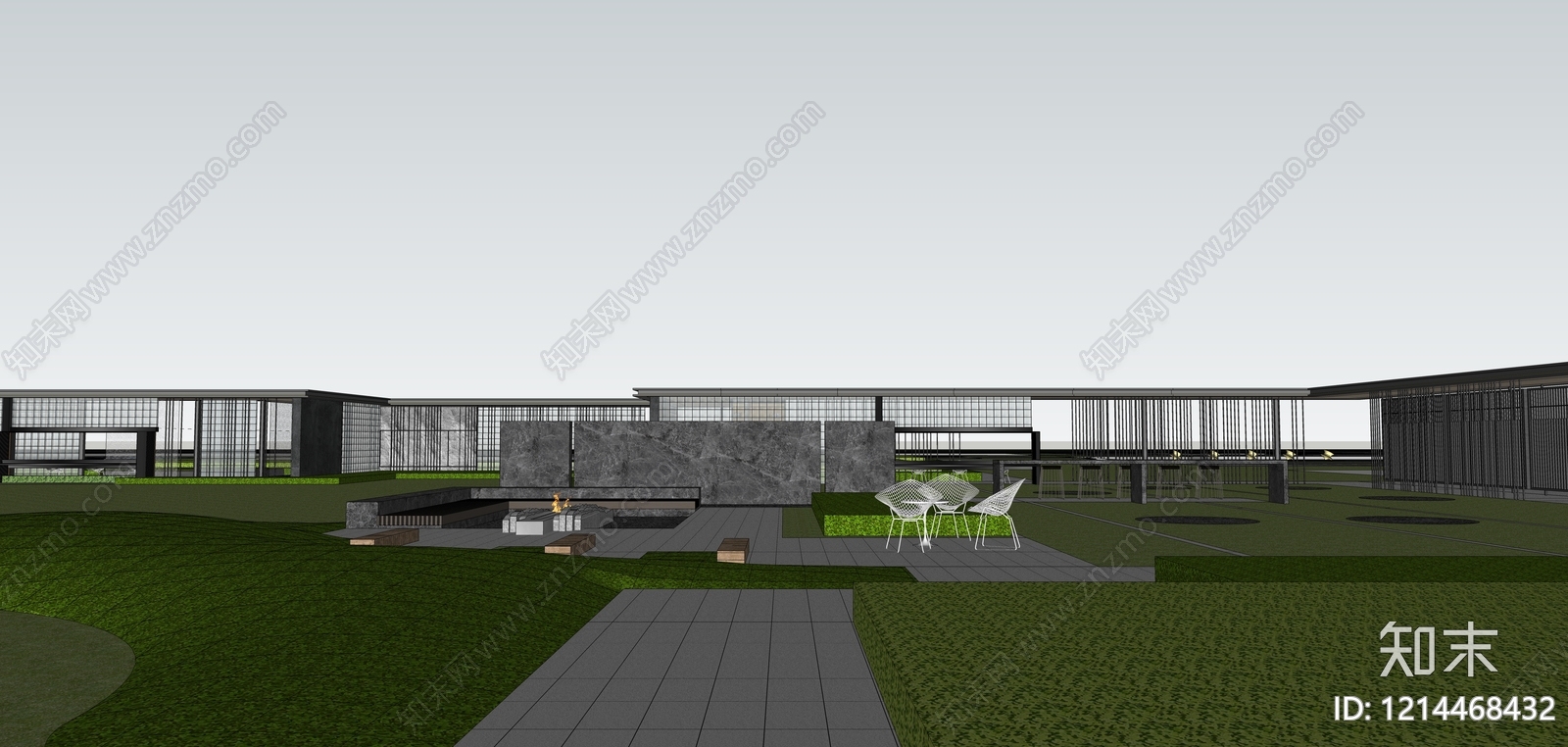 现代住宅休闲空间SU模型下载【ID:1214468432】