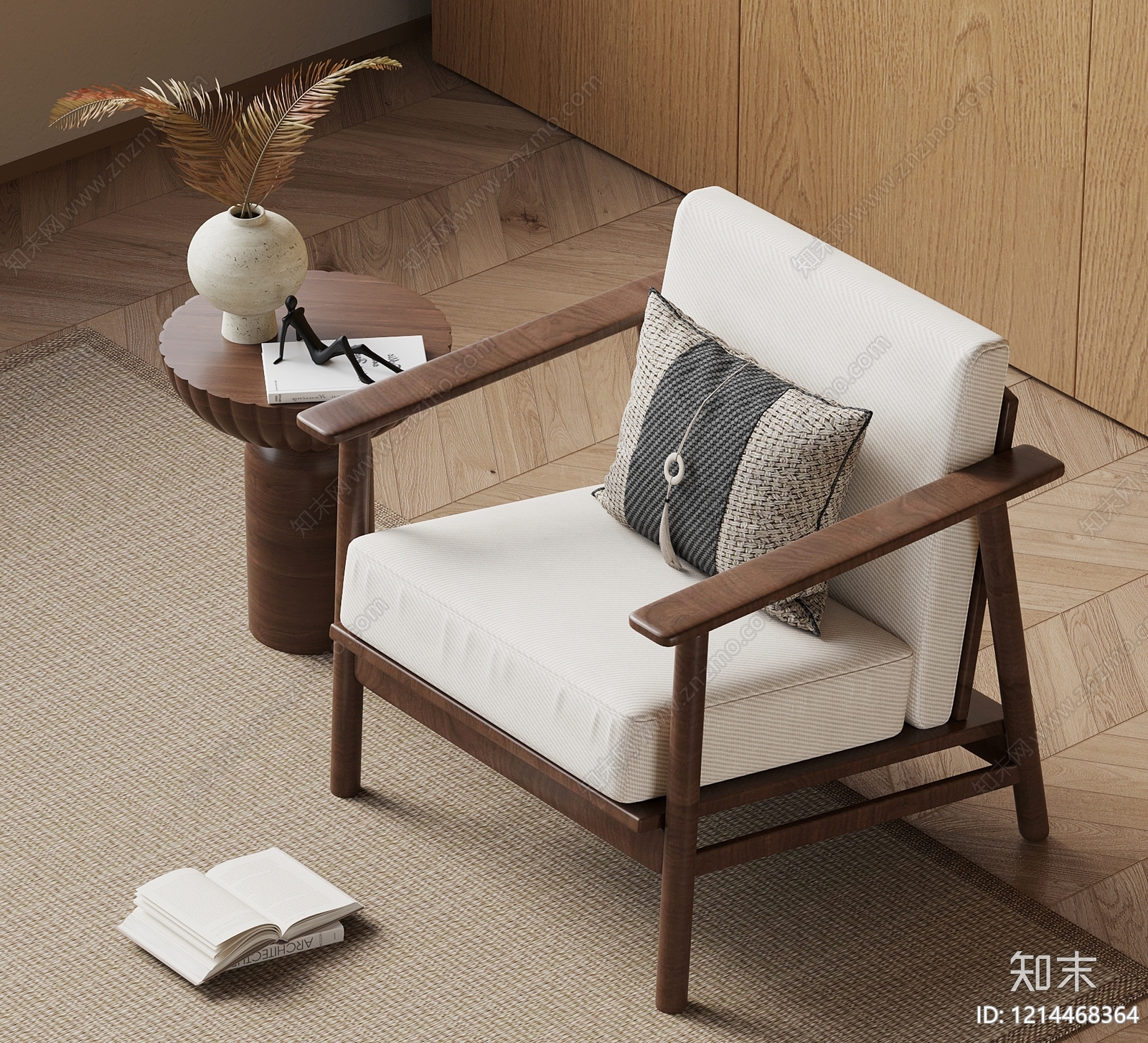日式休闲椅SU模型下载【ID:1214468364】