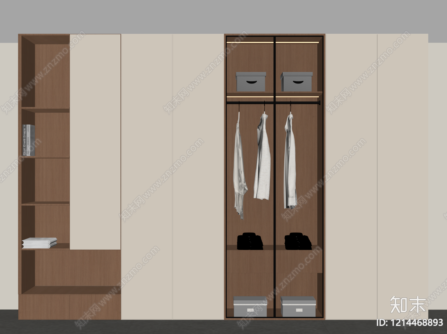 现代衣柜SU模型下载【ID:1214468893】