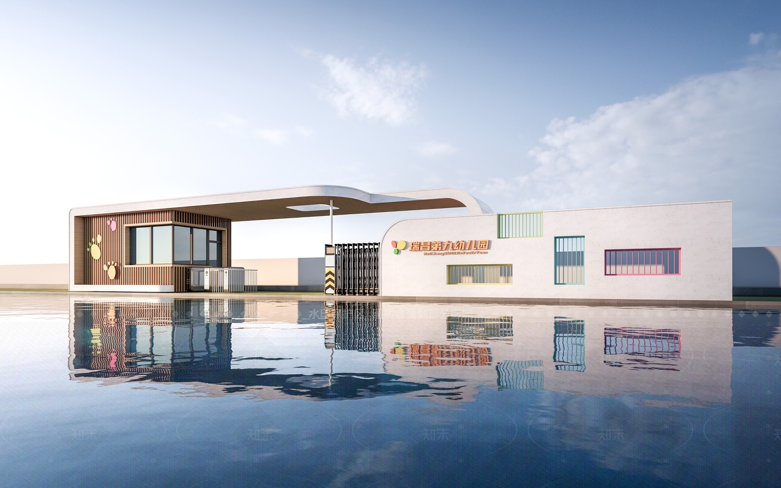 现代幼儿园大门SU模型下载【ID:1214469902】