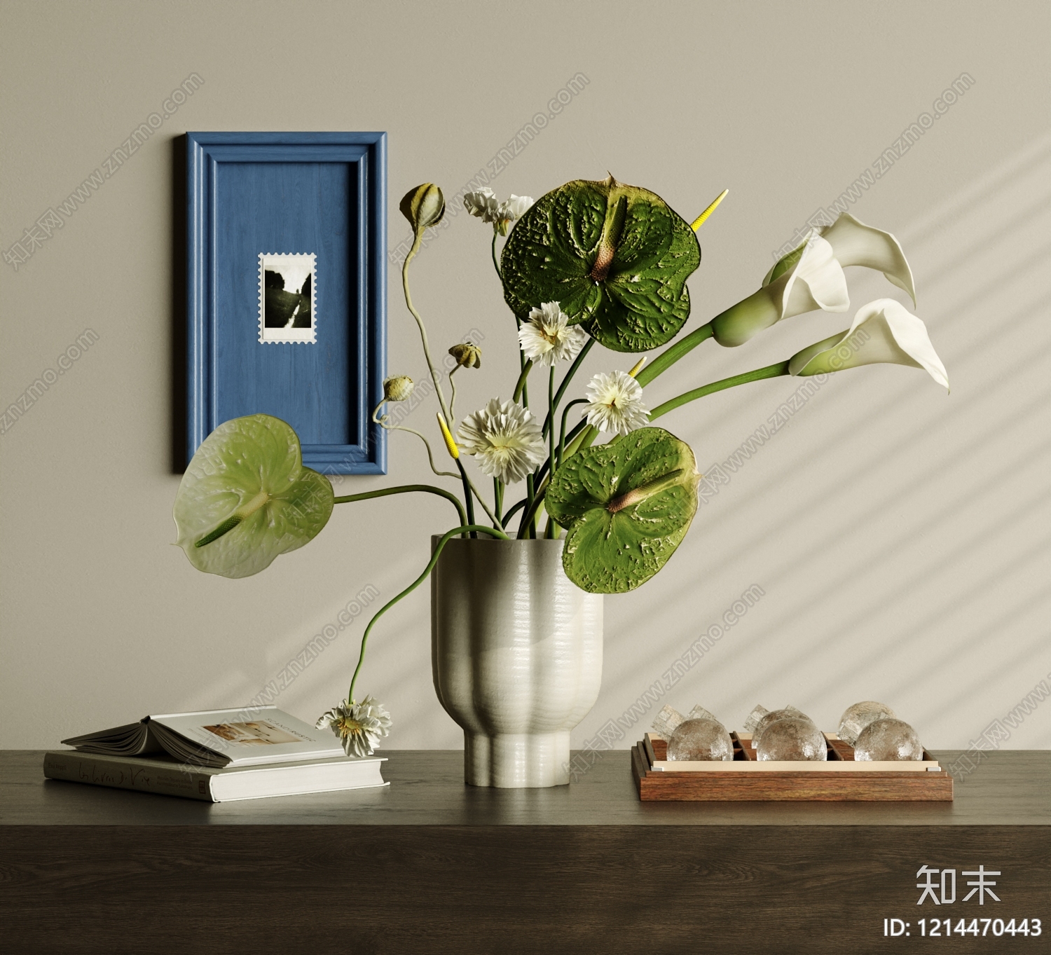 现代简约花艺3D模型下载【ID:1214470443】