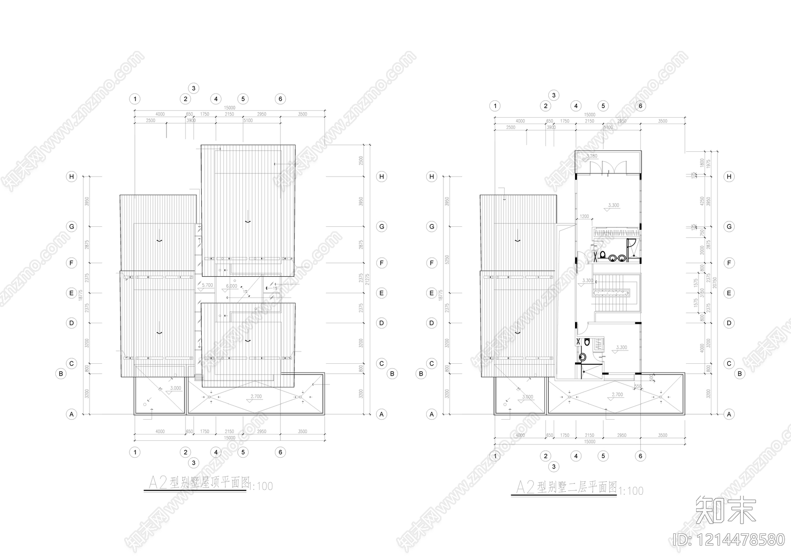 现代别墅建筑cad施工图下载【ID:1214478580】