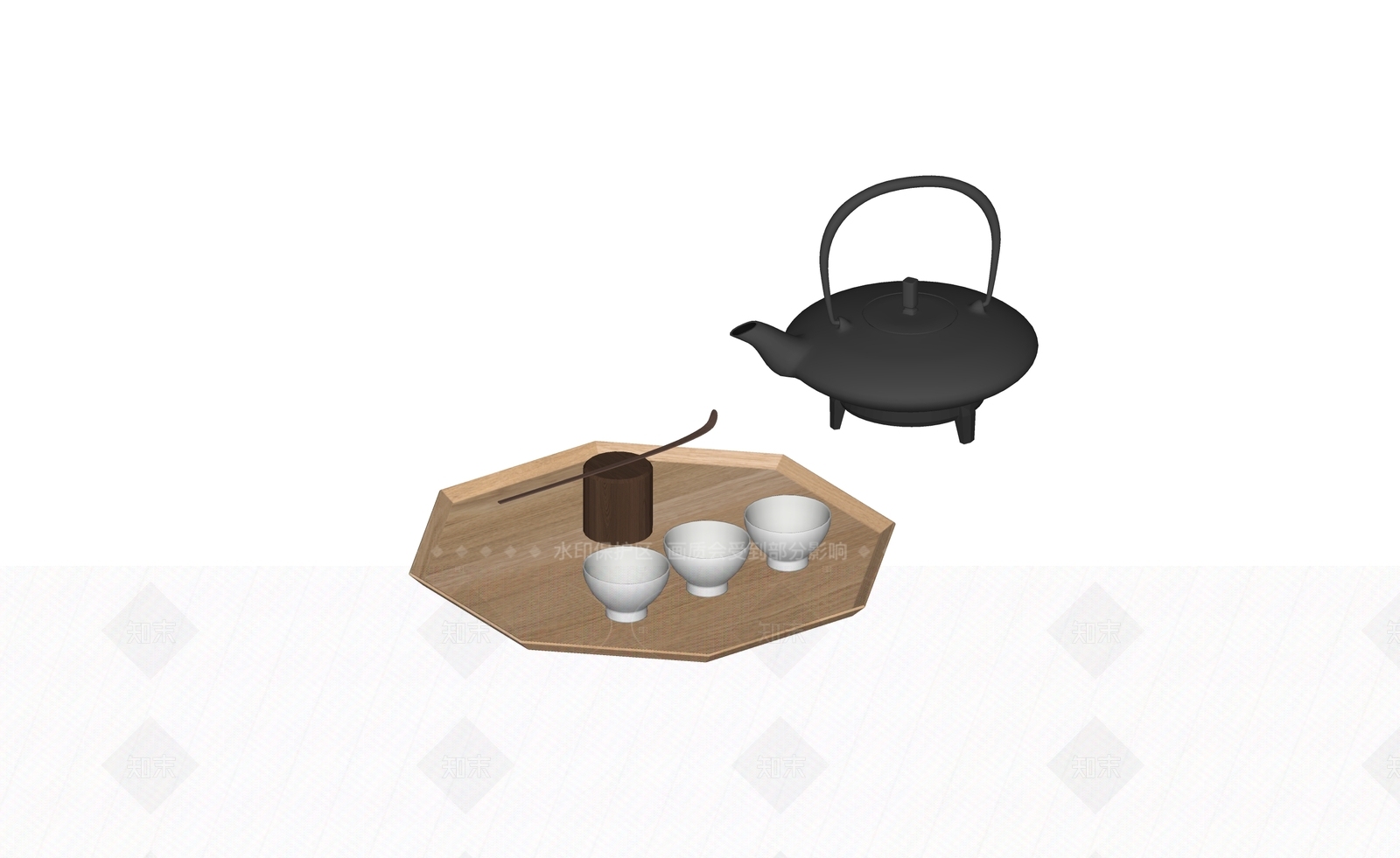 禅意茶具SU模型下载【ID:1214479813】