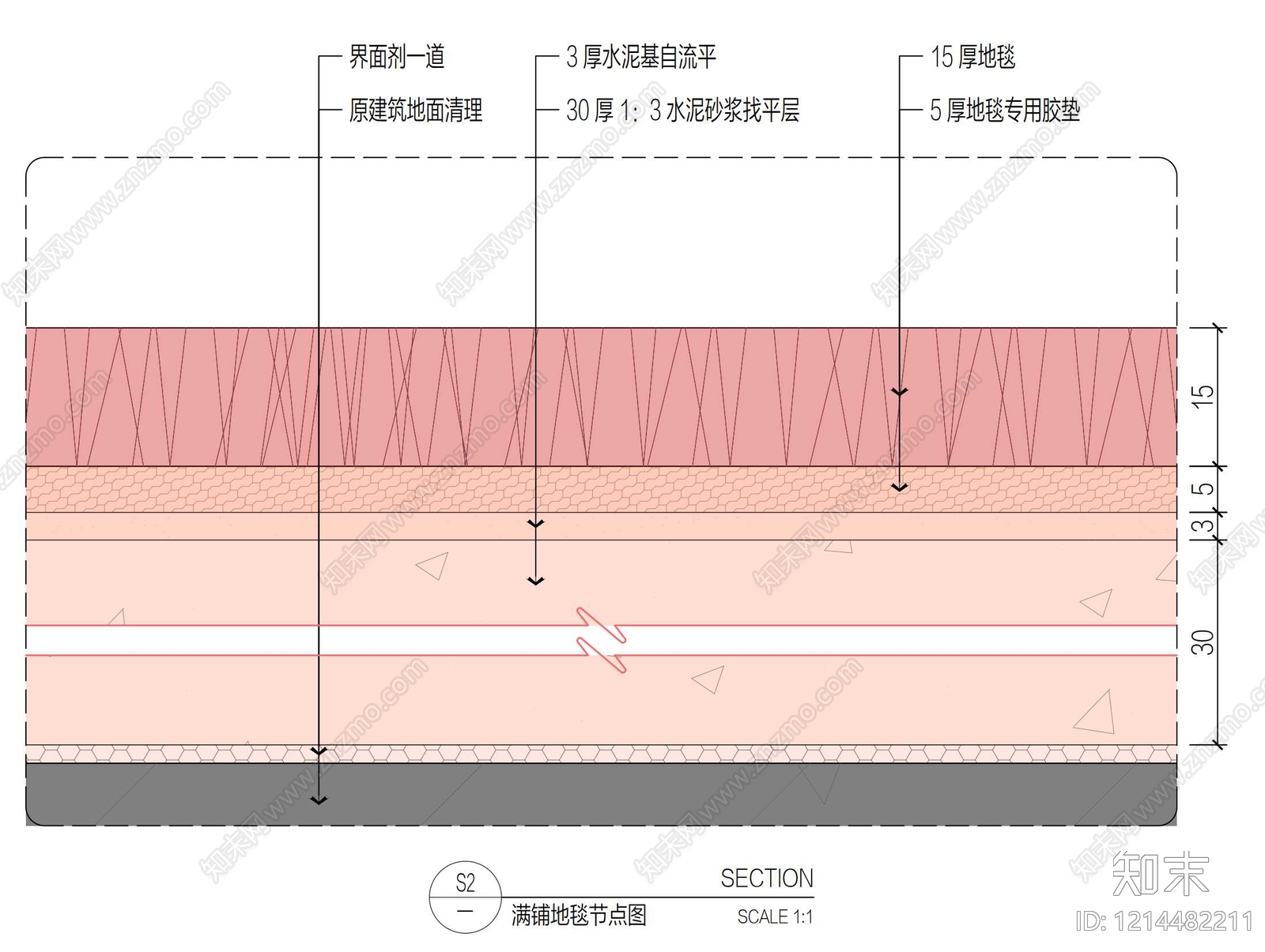 地毯节点施工图下载【ID:1214482211】