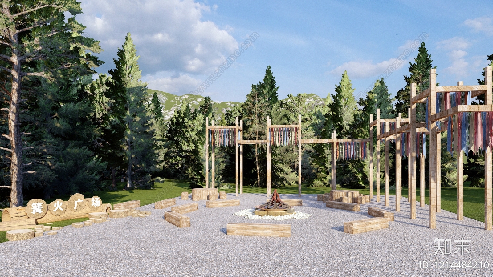 原木风房车营地SU模型下载【ID:1214484210】