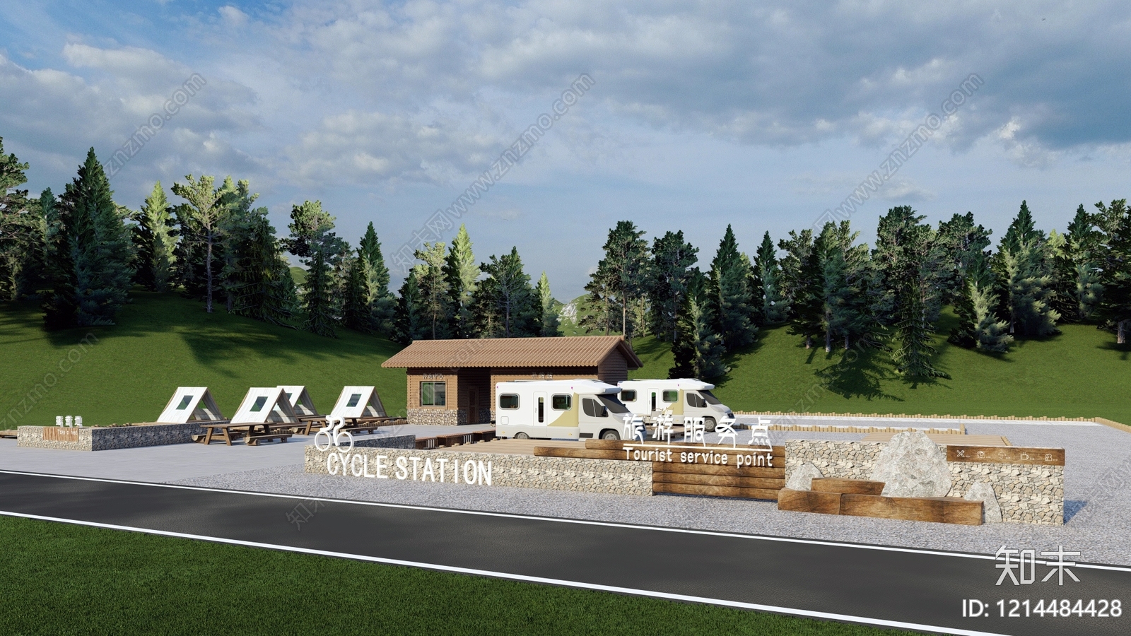 北欧风房车营地SU模型下载【ID:1214484428】