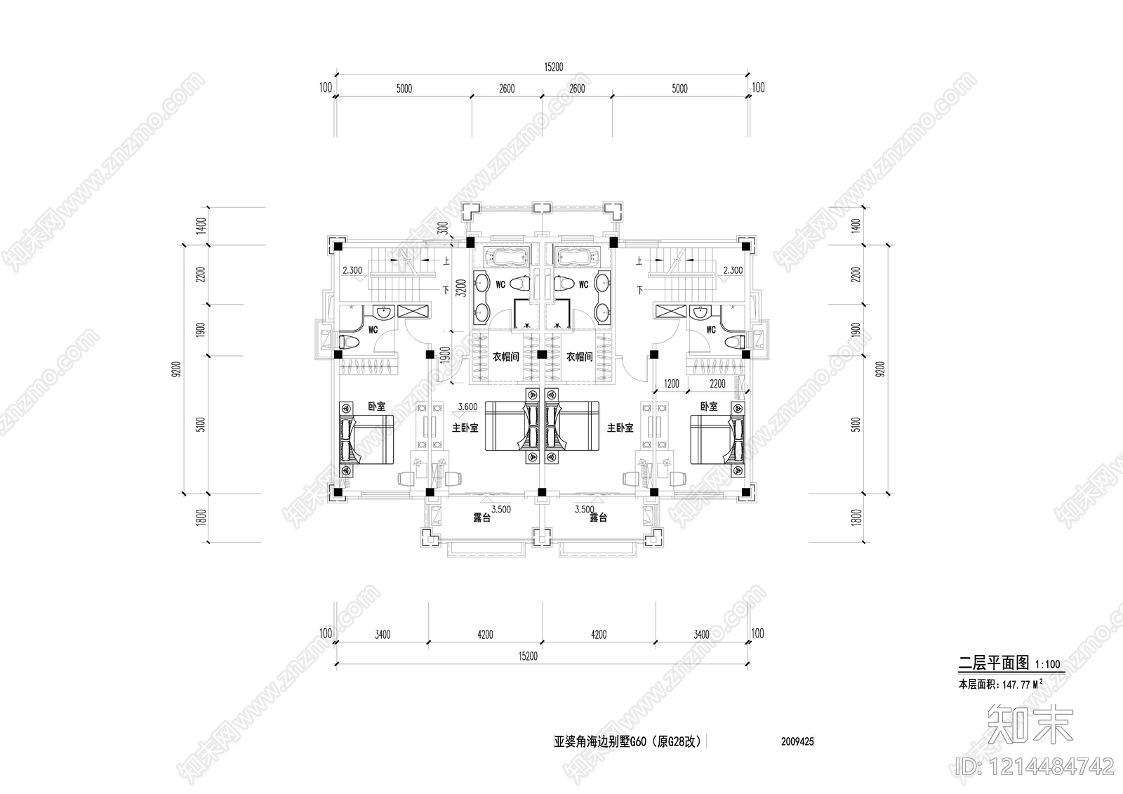 欧式别墅建筑cad施工图下载【ID:1214484742】