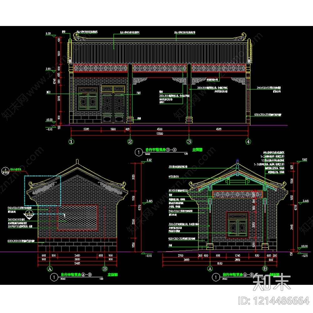 仿古建筑施工图下载【ID:1214486664】