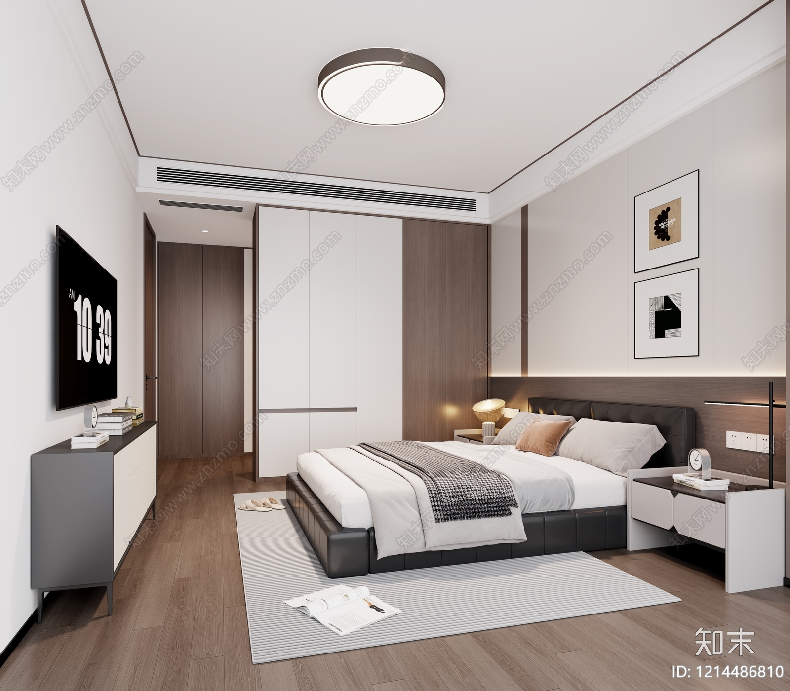 现代简约家居卧室3D模型下载【ID:1214486810】