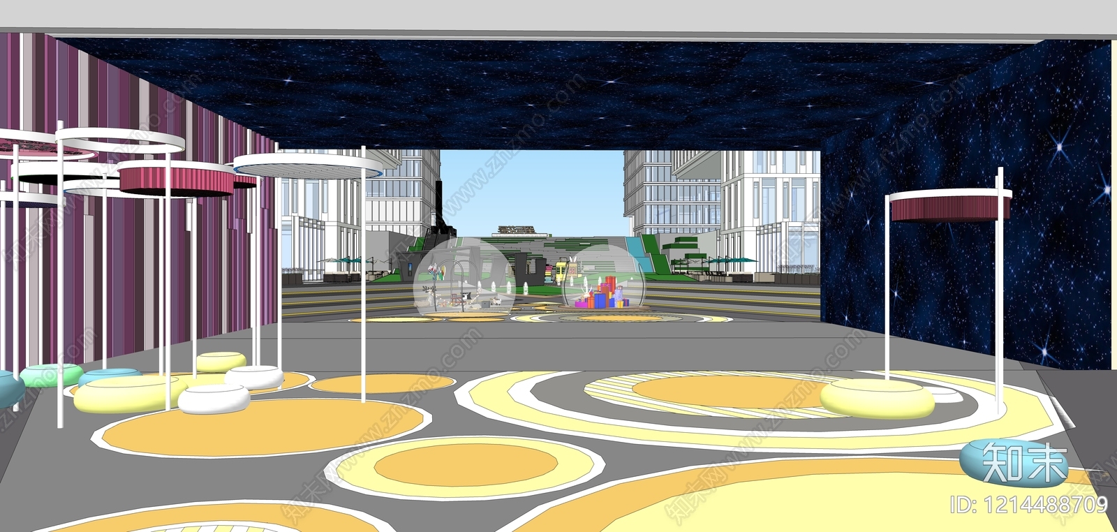 办公景观SU模型下载【ID:1214488709】