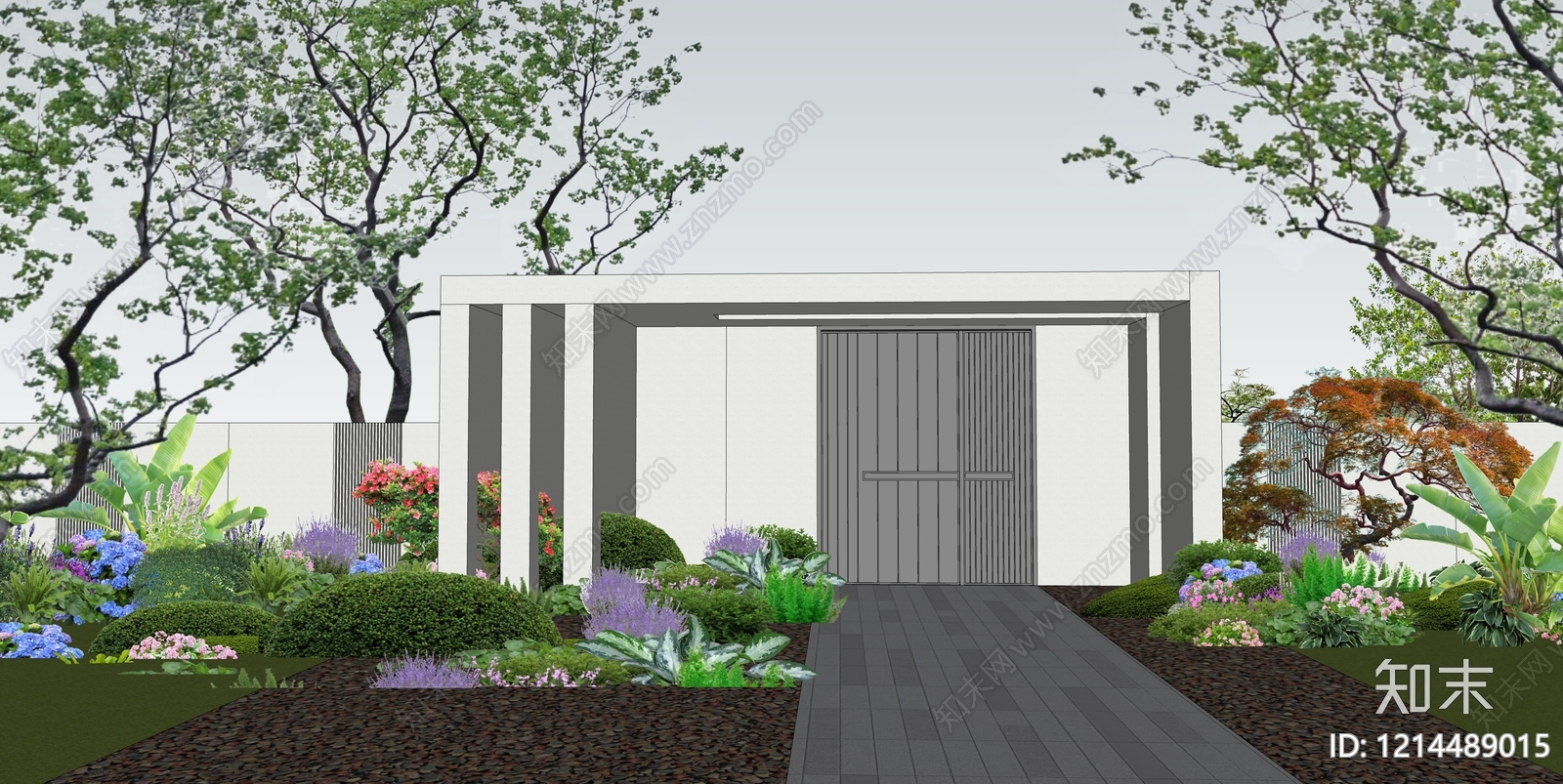 现代简约景观大门SU模型下载【ID:1214489015】