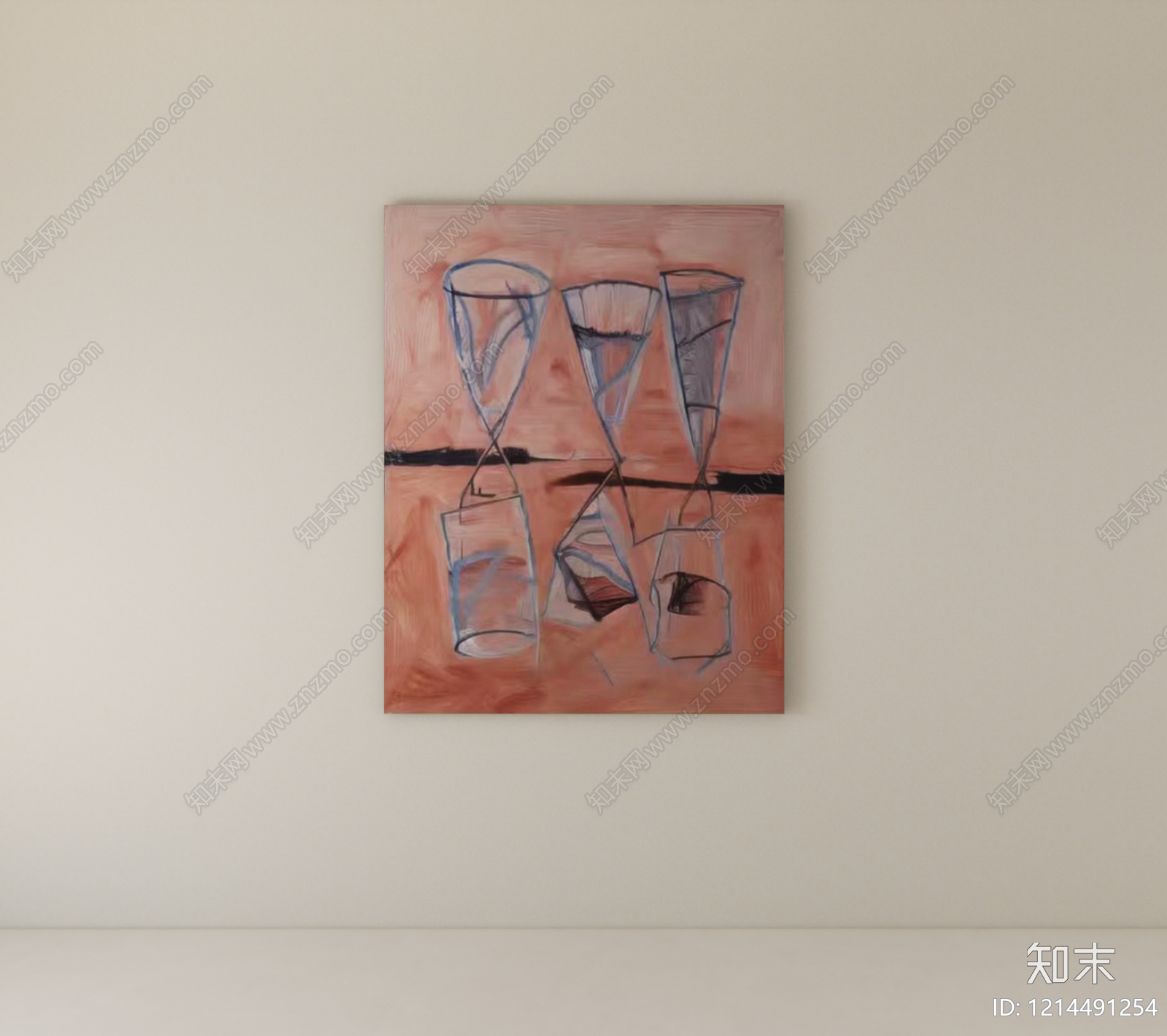 现代装饰画SU模型下载【ID:1214491254】