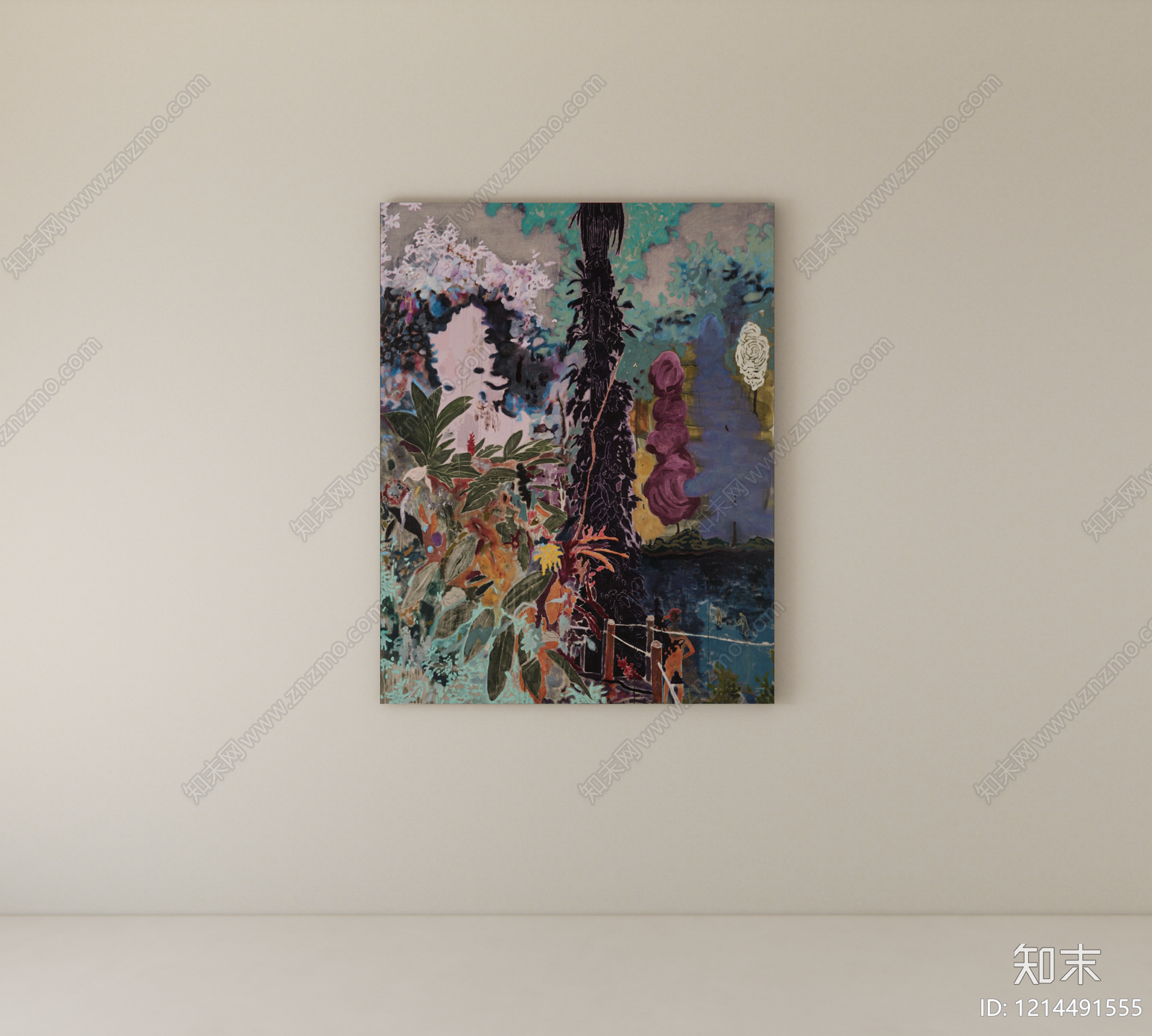 现代装饰画SU模型下载【ID:1214491555】