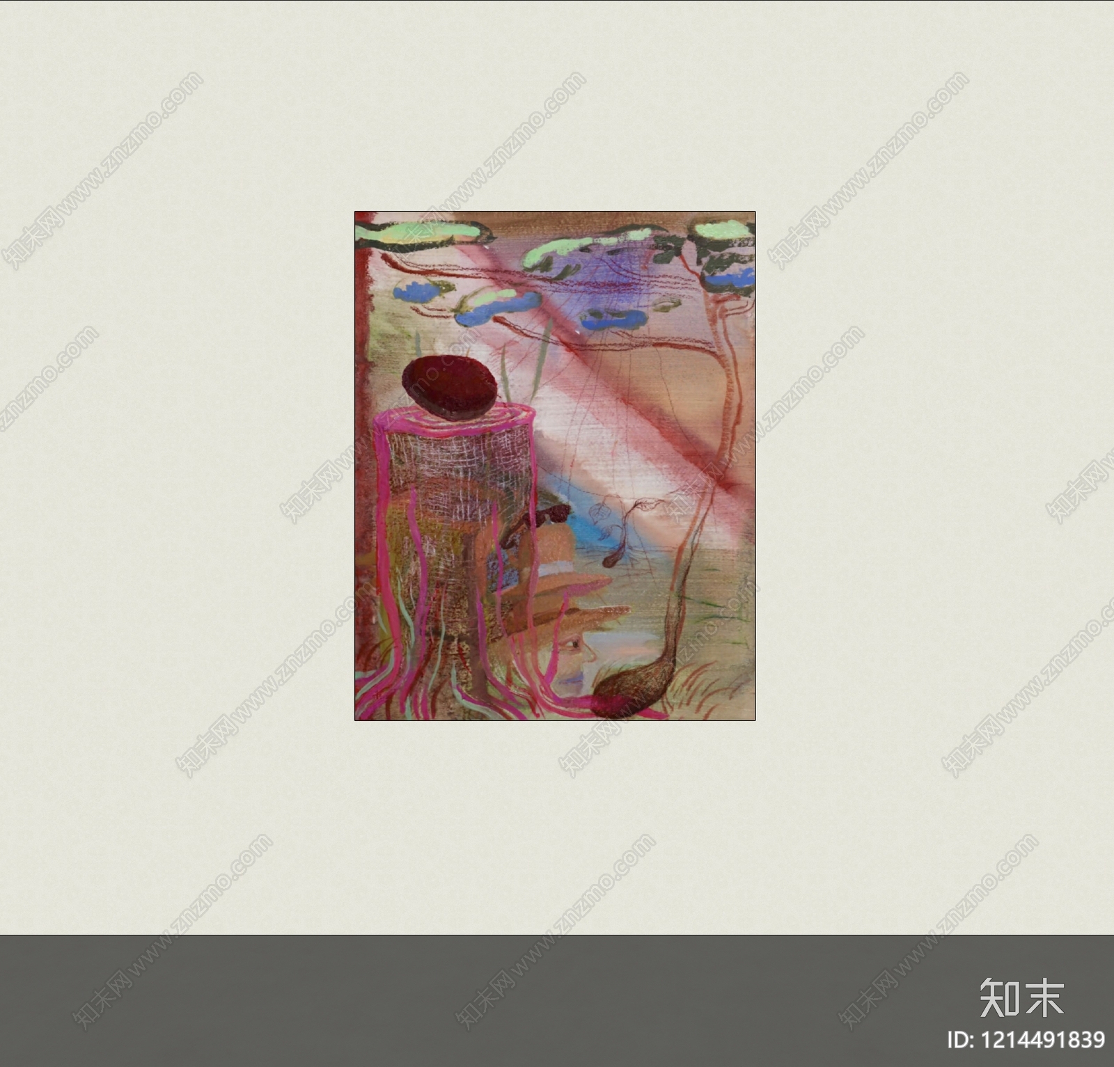 侘寂抽象画SU模型下载【ID:1214491839】