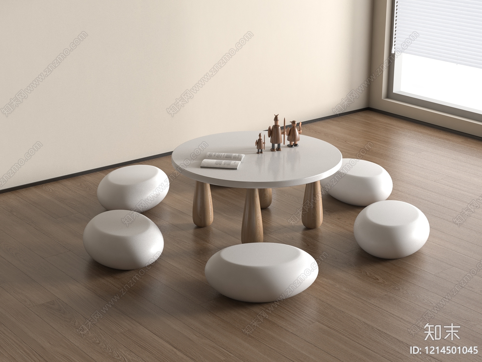 现代简约儿童桌椅3D模型下载【ID:1214501045】