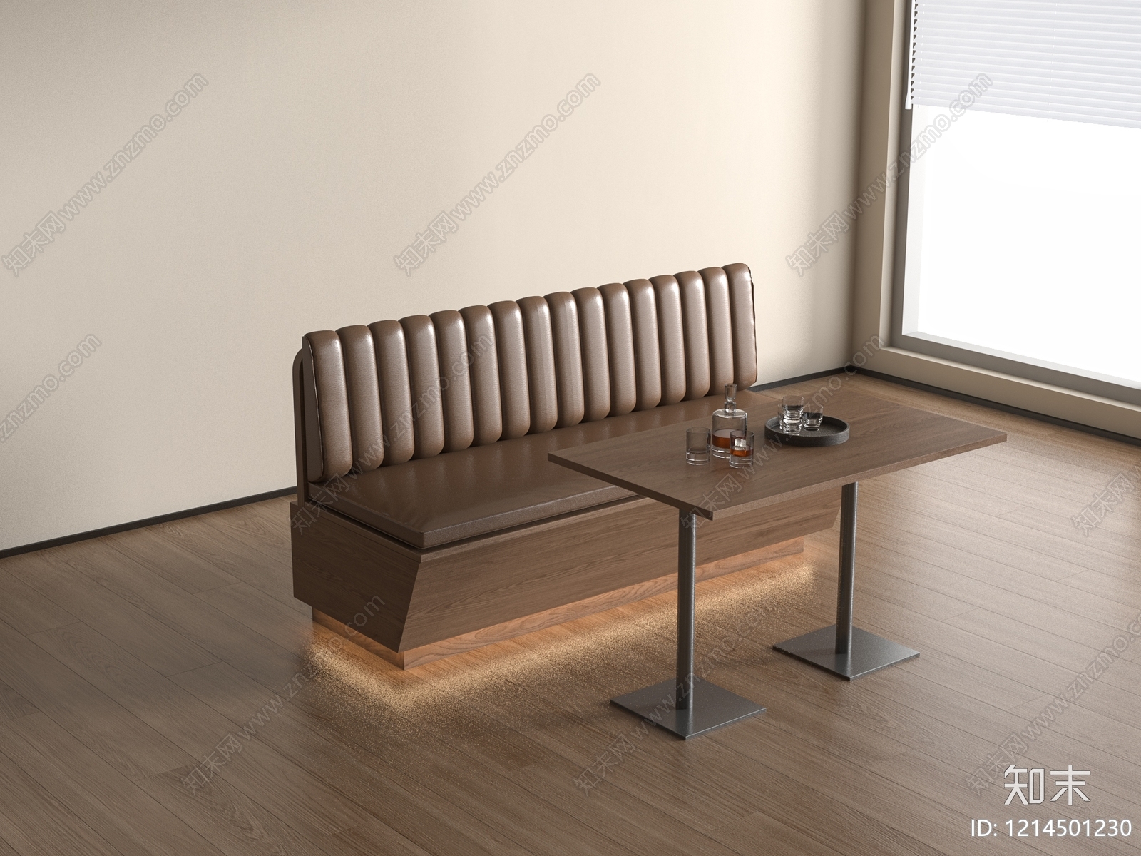 现代简约卡座沙发3D模型下载【ID:1214501230】