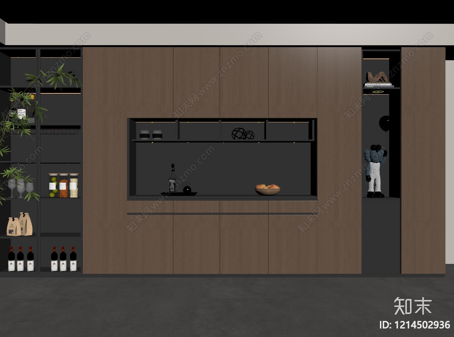 现代简约酒柜SU模型下载【ID:1214502936】