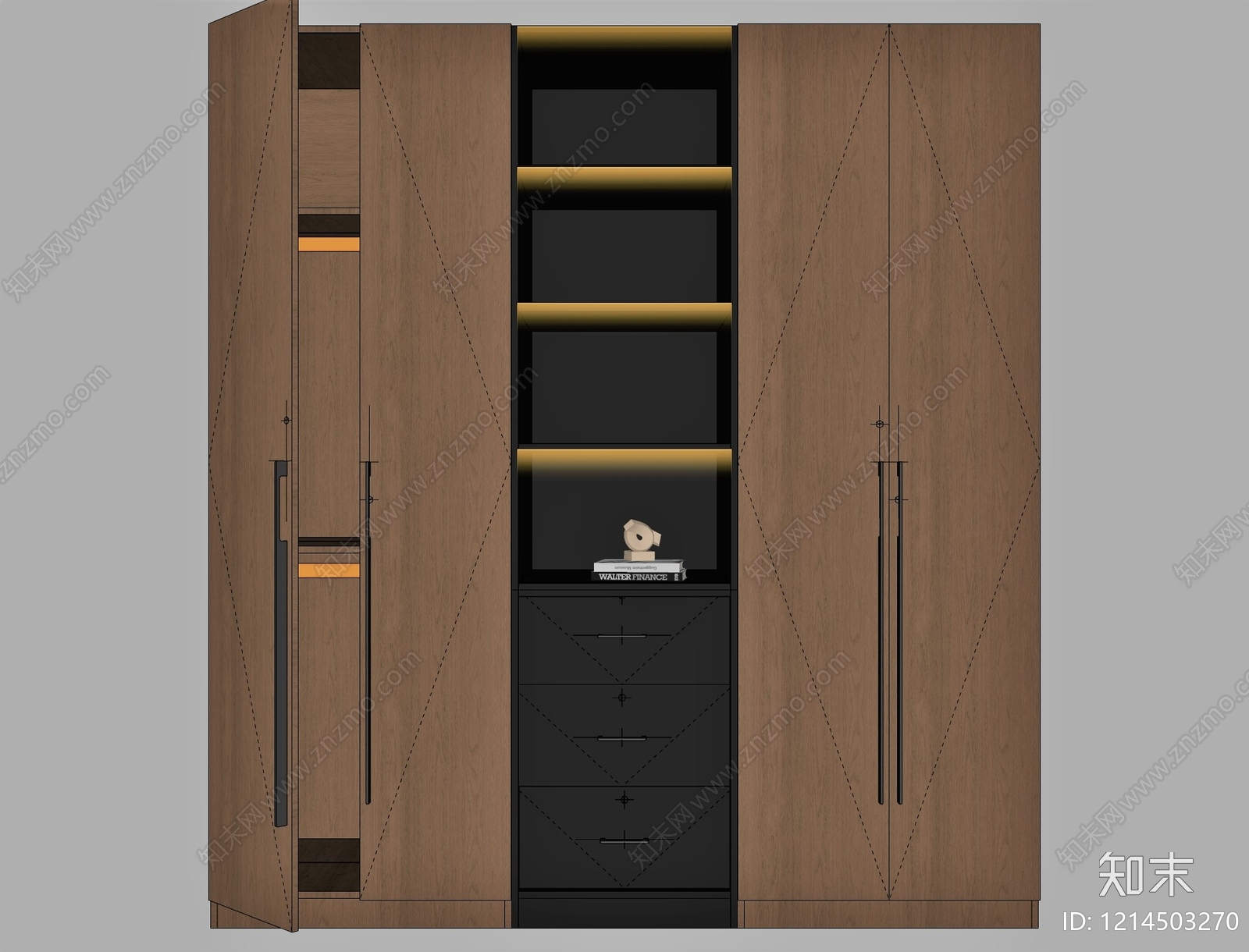现代简约衣柜SU模型下载【ID:1214503270】