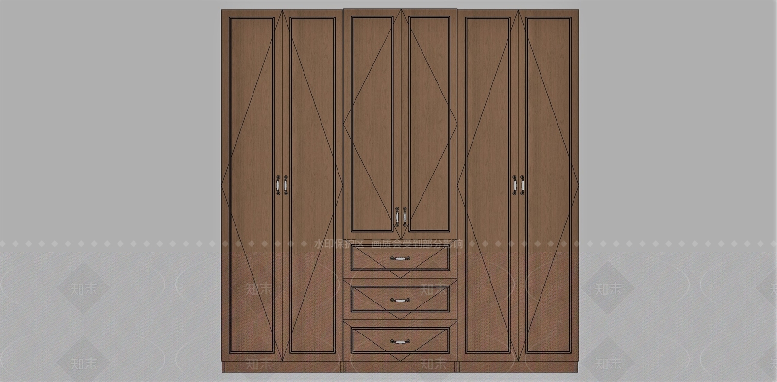 现代简约衣柜SU模型下载【ID:1214503541】