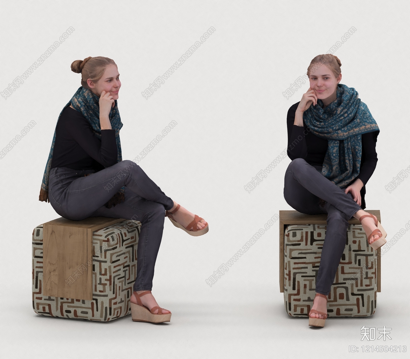 现代简约虚拟人物3D模型下载【ID:1214504213】