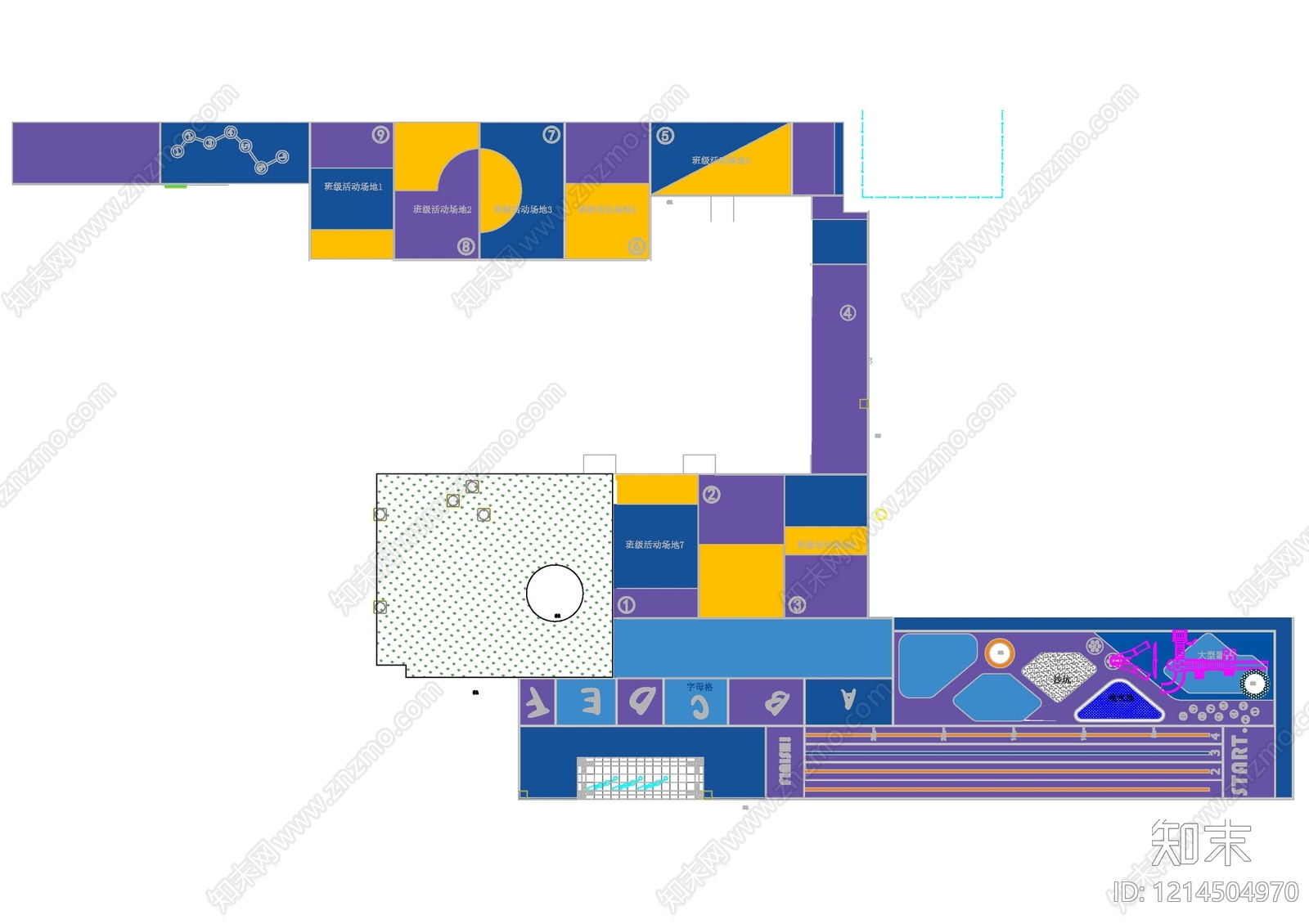现代幼儿园施工图下载【ID:1214504970】