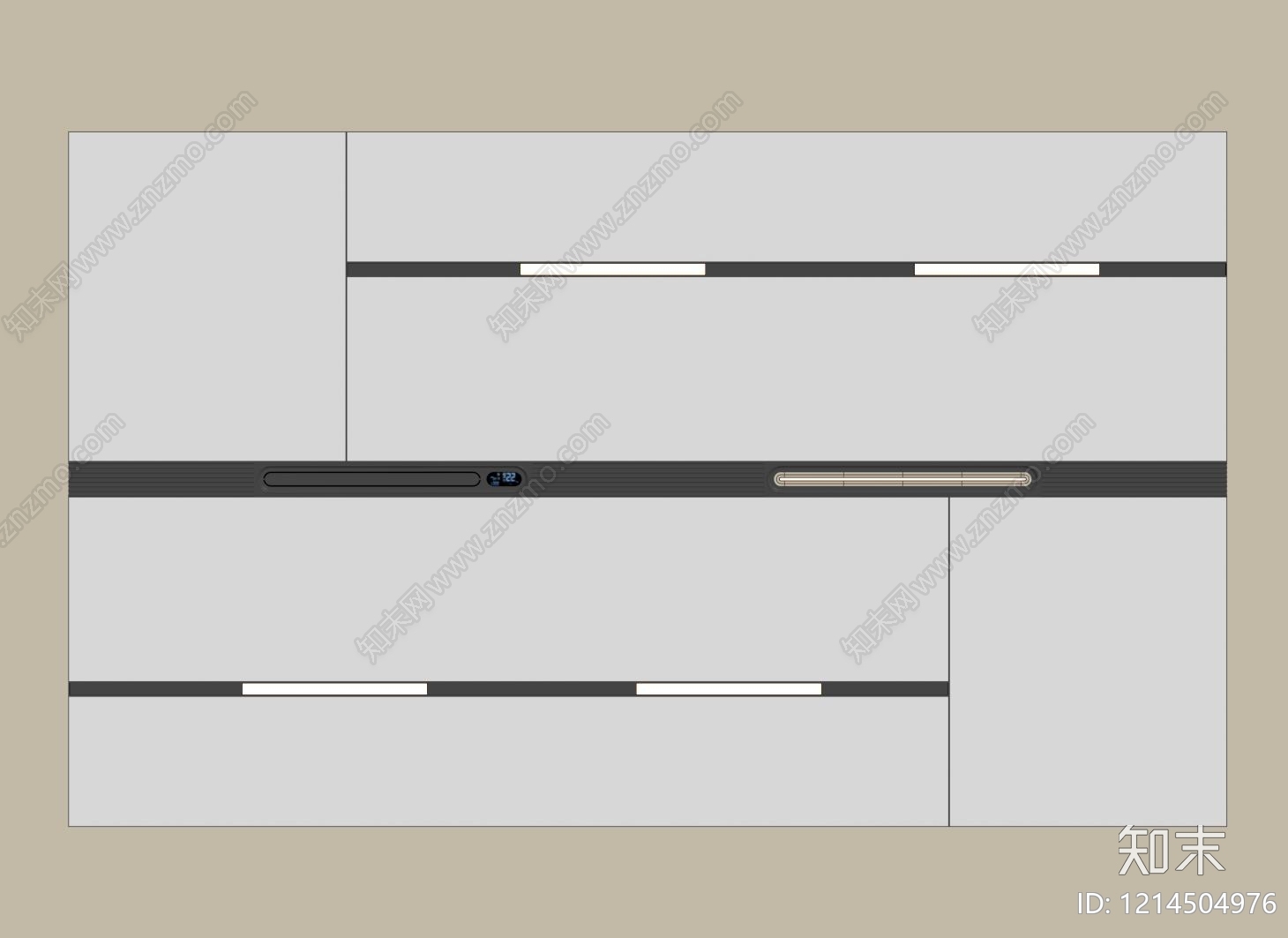 极简吊顶SU模型下载【ID:1214504976】