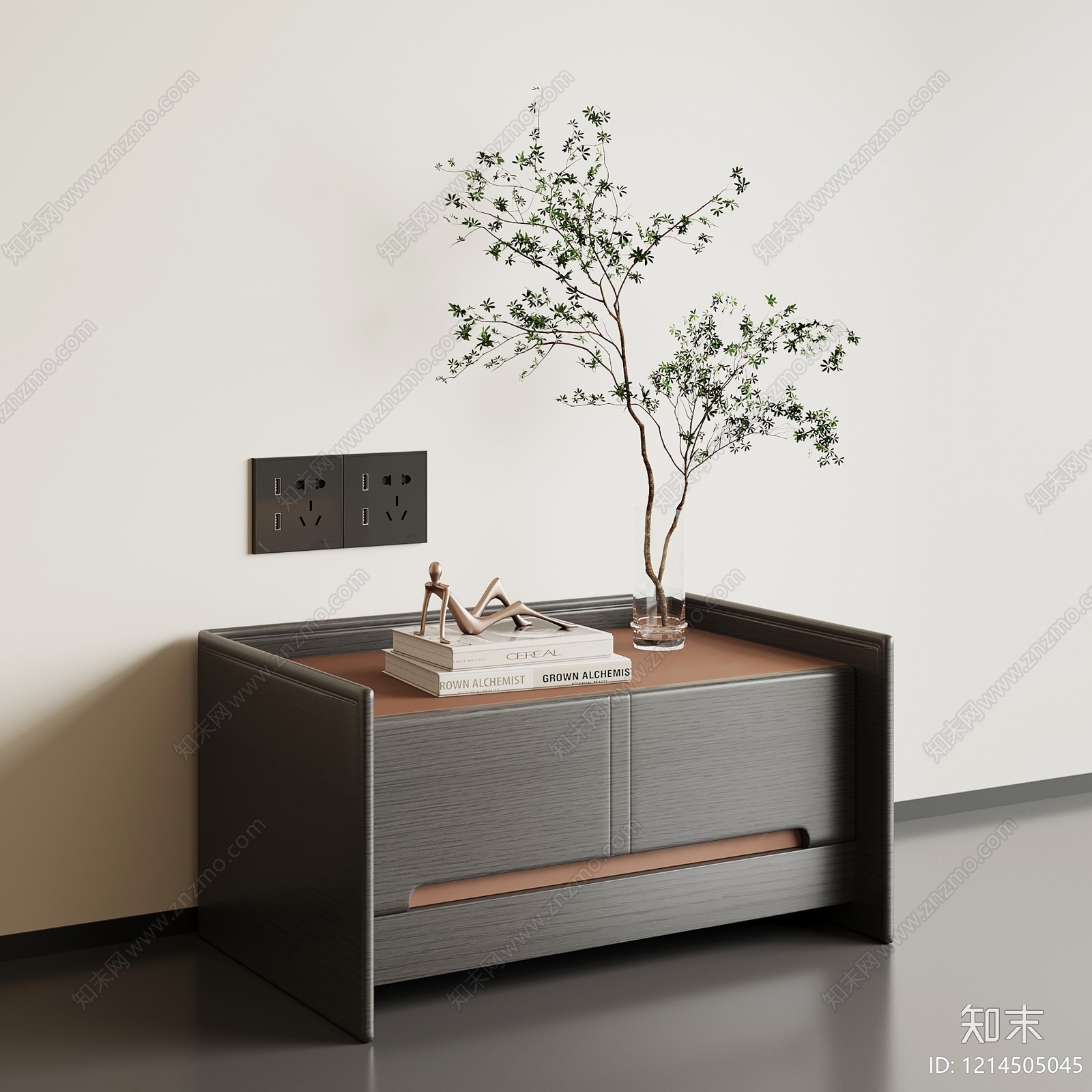 现代简约床头柜SU模型下载【ID:1214505045】