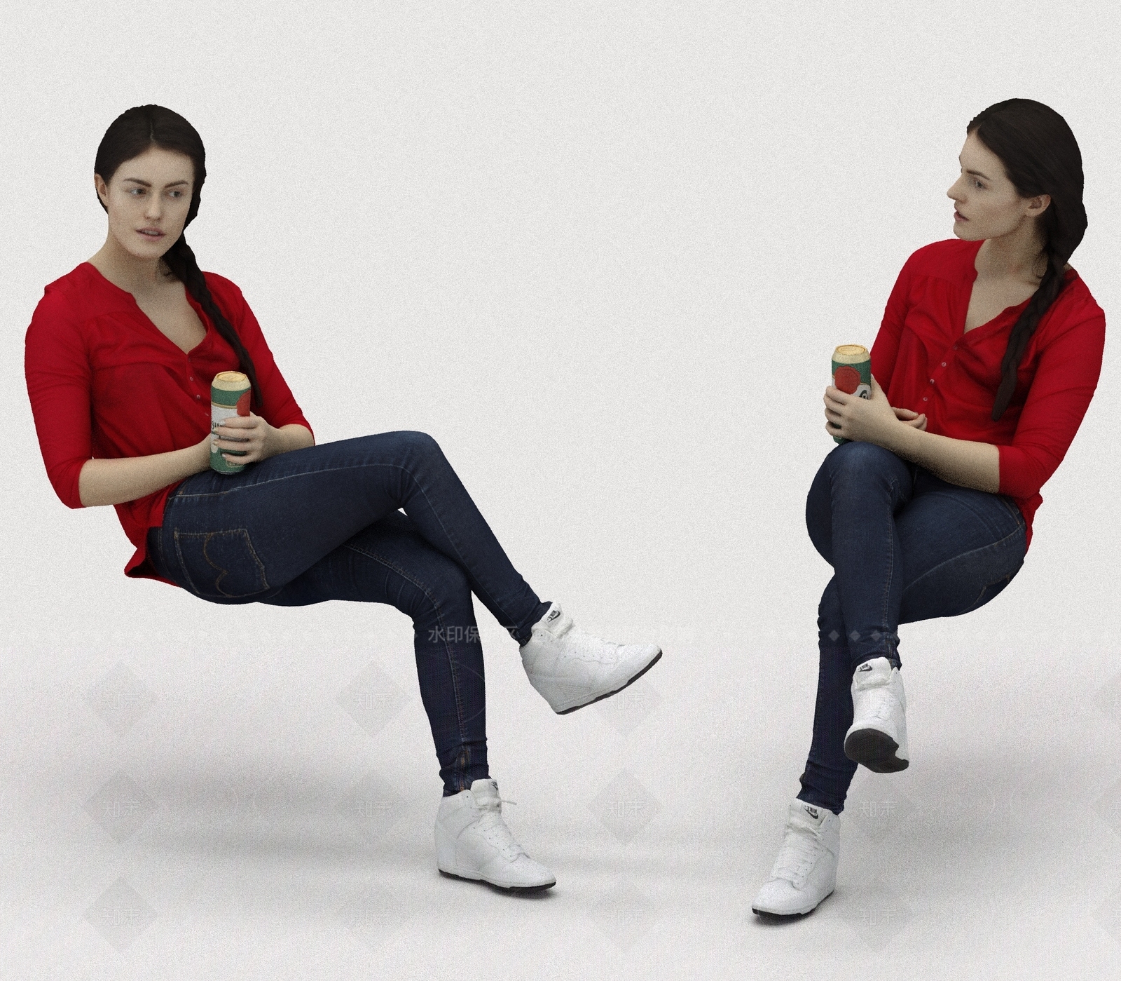 现代简约虚拟人物3D模型下载【ID:1214505125】