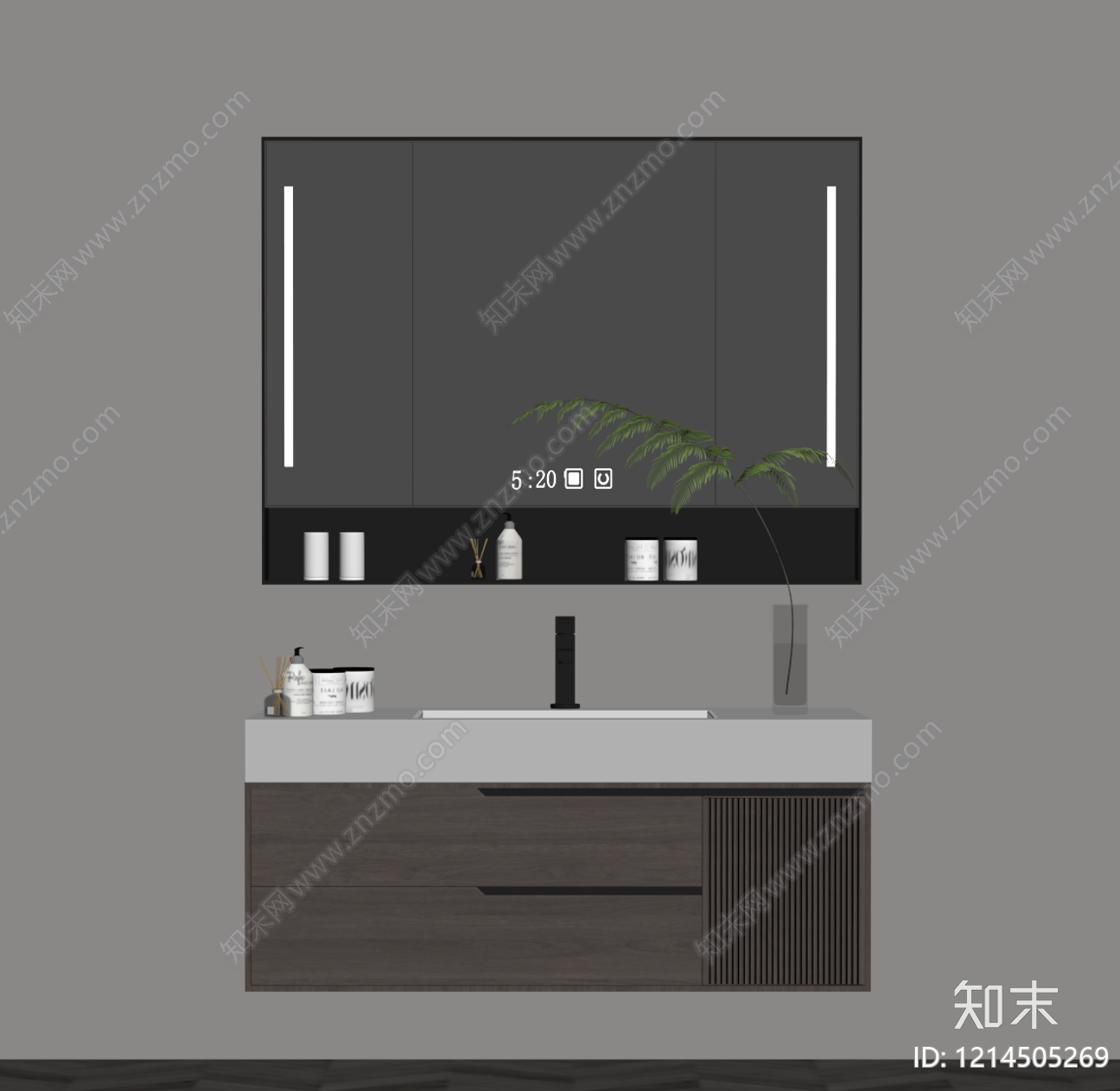 现代简约浴室柜SU模型下载【ID:1214505269】