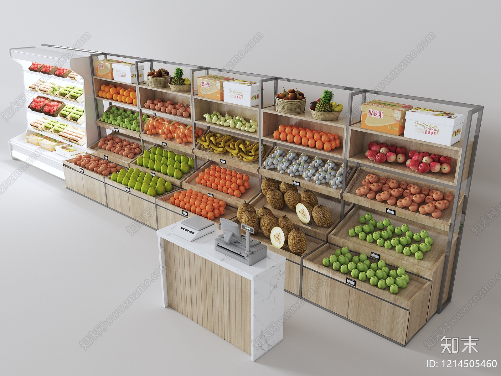 现代简约水果店3D模型下载【ID:1214505460】