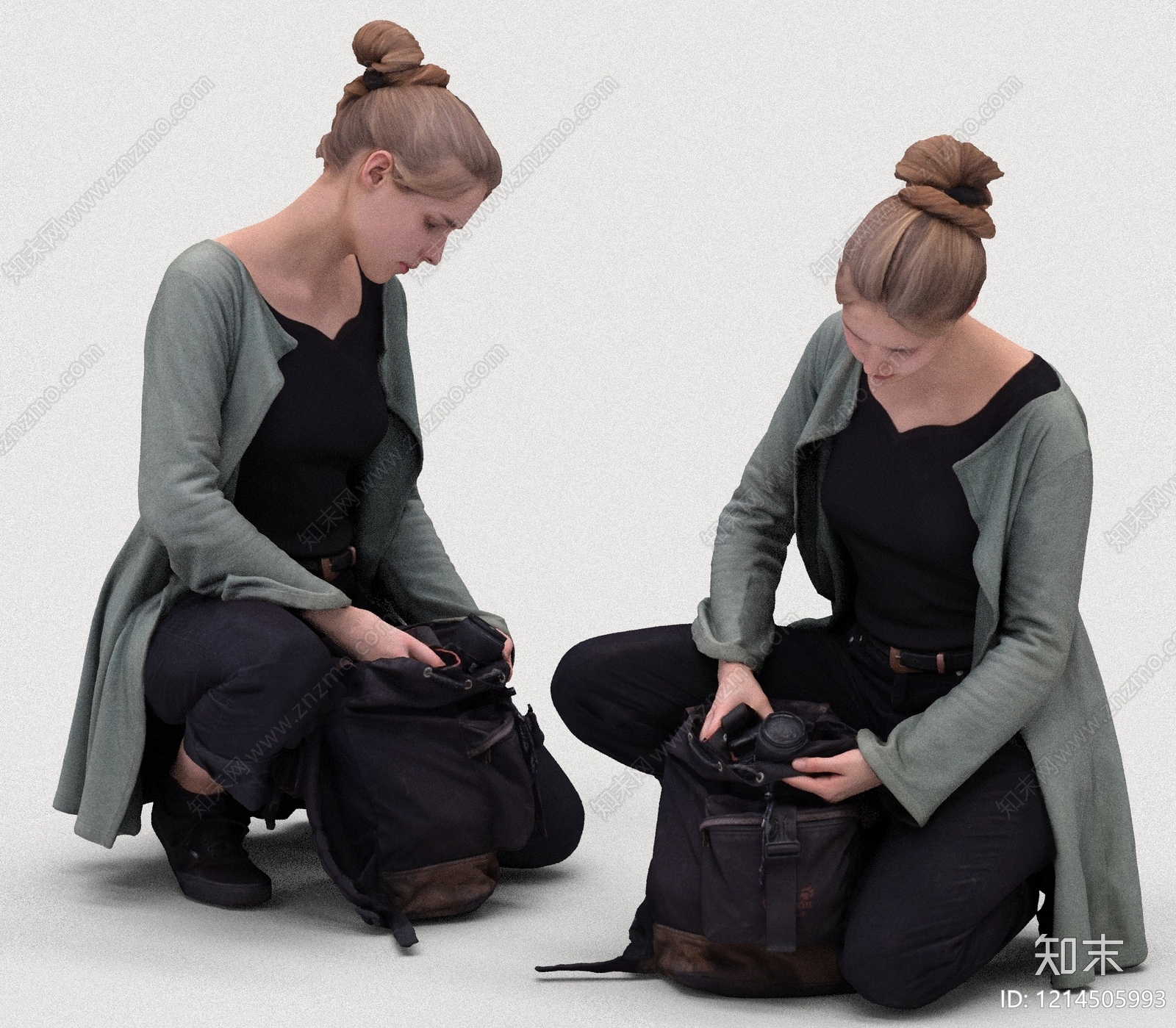 现代简约女人3D模型下载【ID:1214505993】