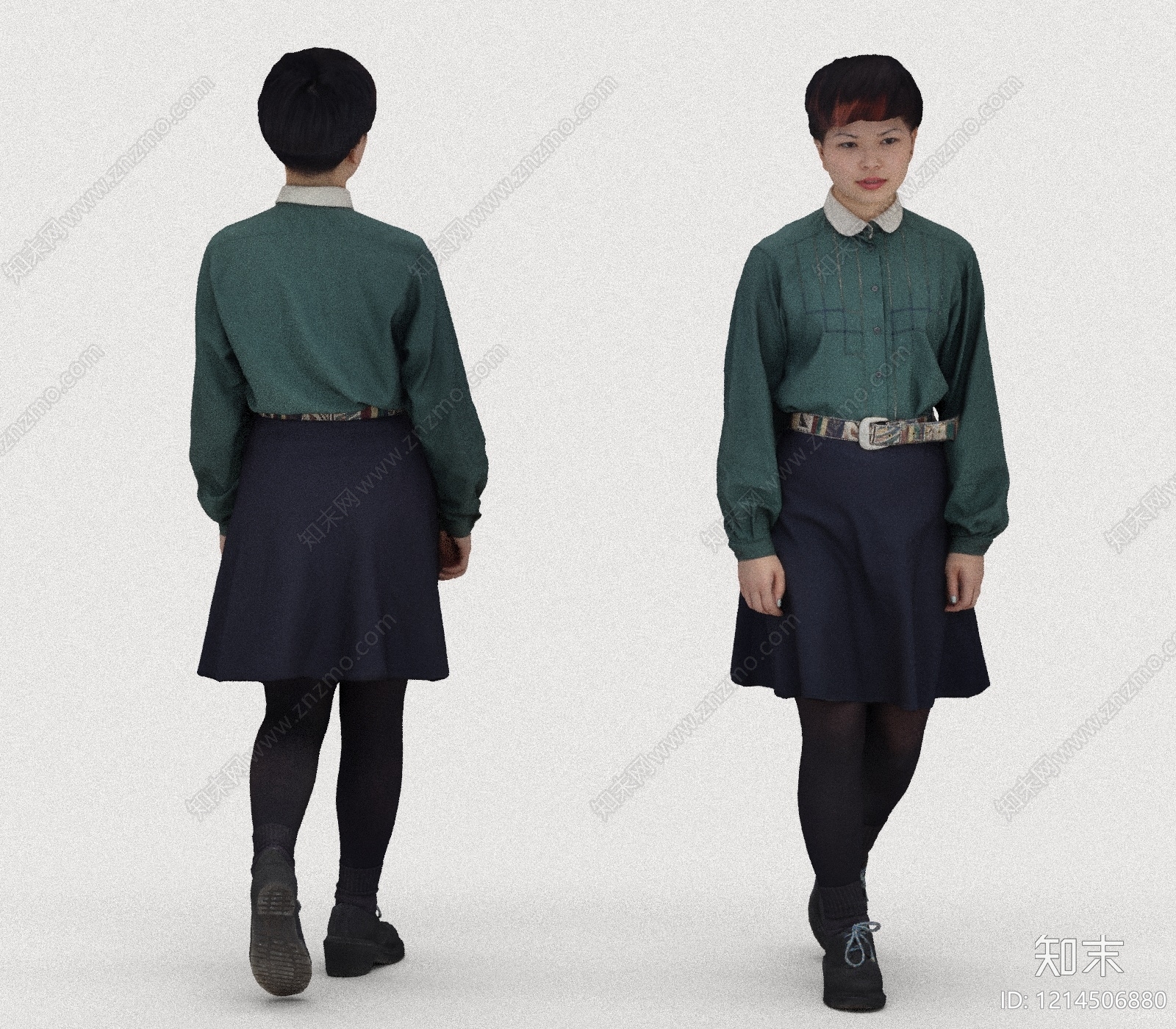 复古女人3D模型下载【ID:1214506880】