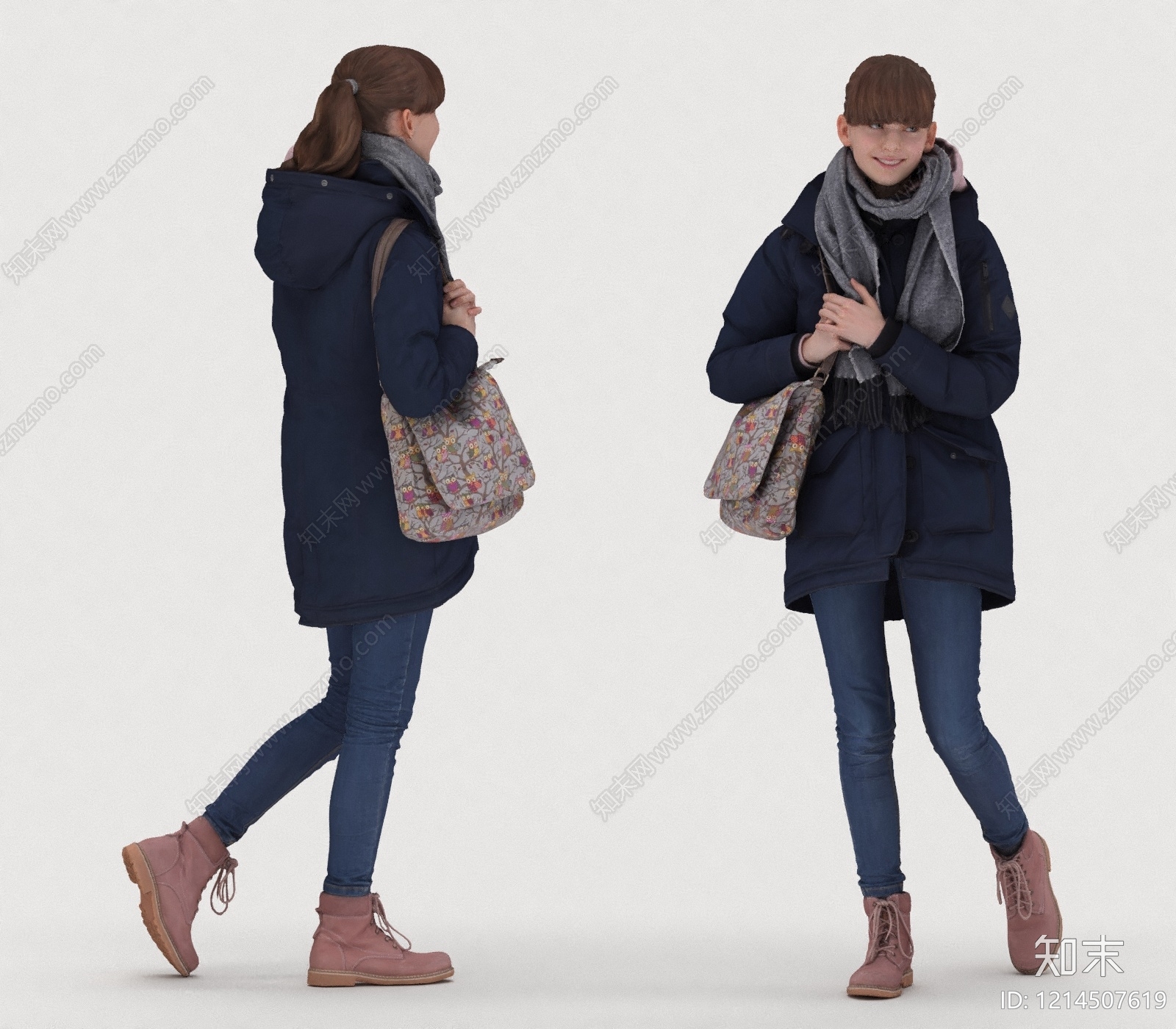 现代简约虚拟人物3D模型下载【ID:1214507619】