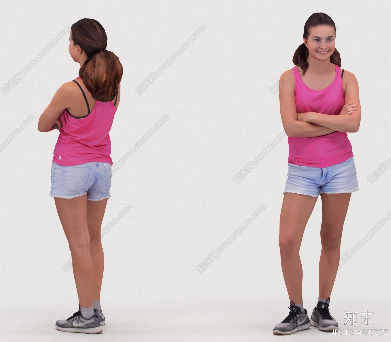 现代休闲风女人3D模型下载【ID:1214507727】