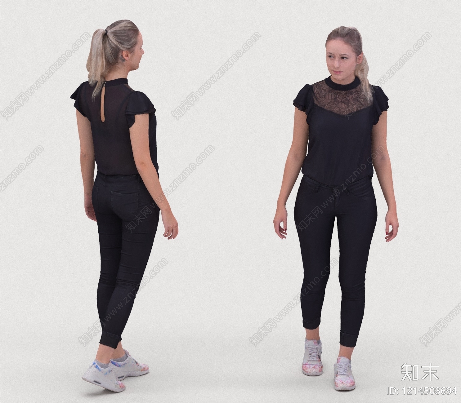 现代简约女人3D模型下载【ID:1214508694】
