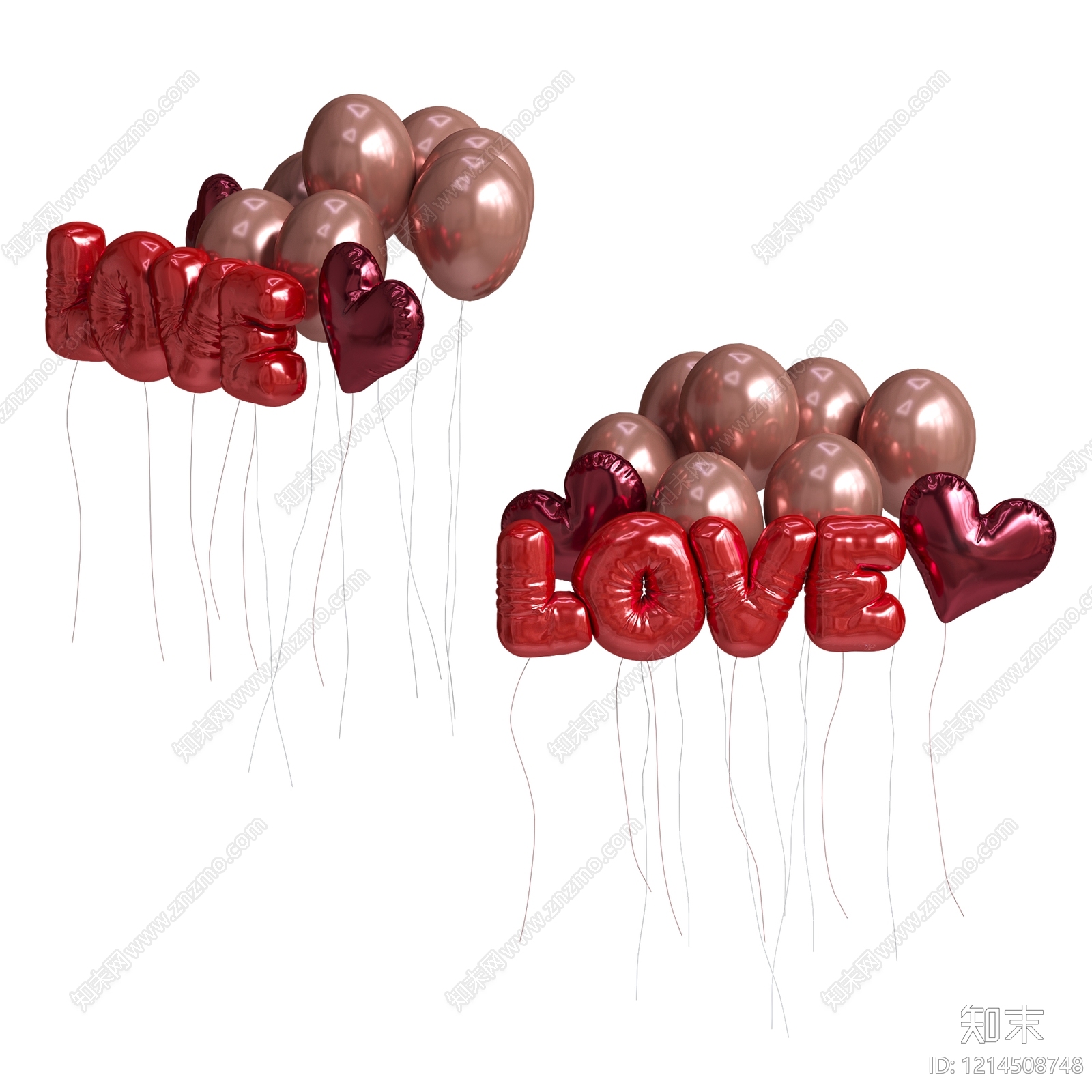 现代气球艺术风摆件组合3D模型下载【ID:1214508748】