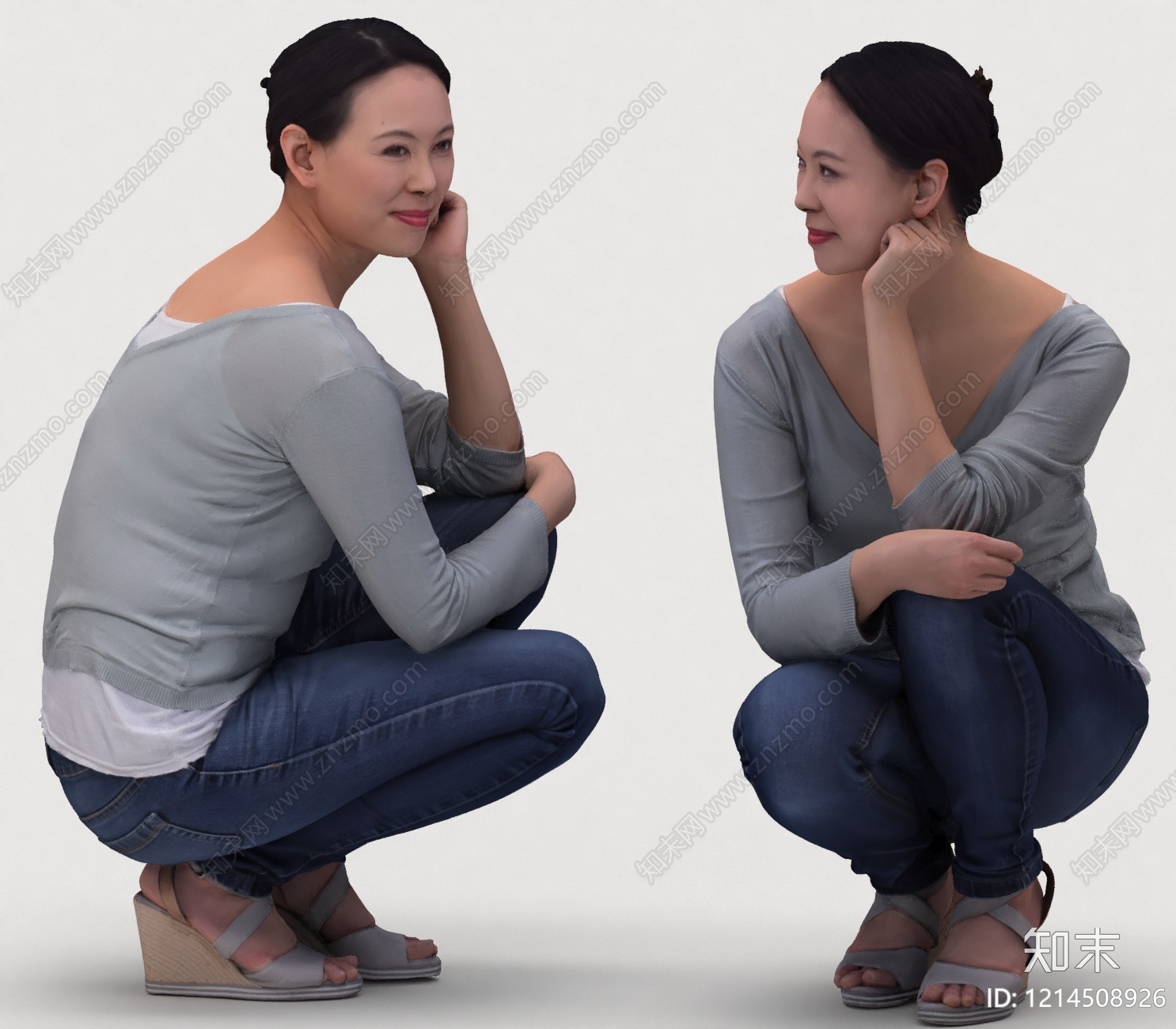 现代简约虚拟人物3D模型下载【ID:1214508926】