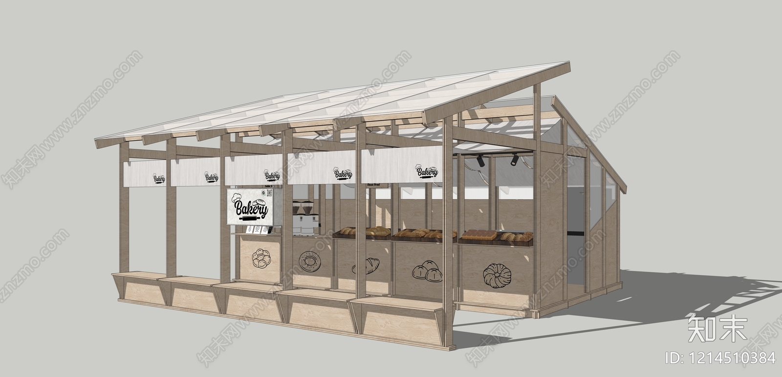 原木风小公建SU模型下载【ID:1214510384】