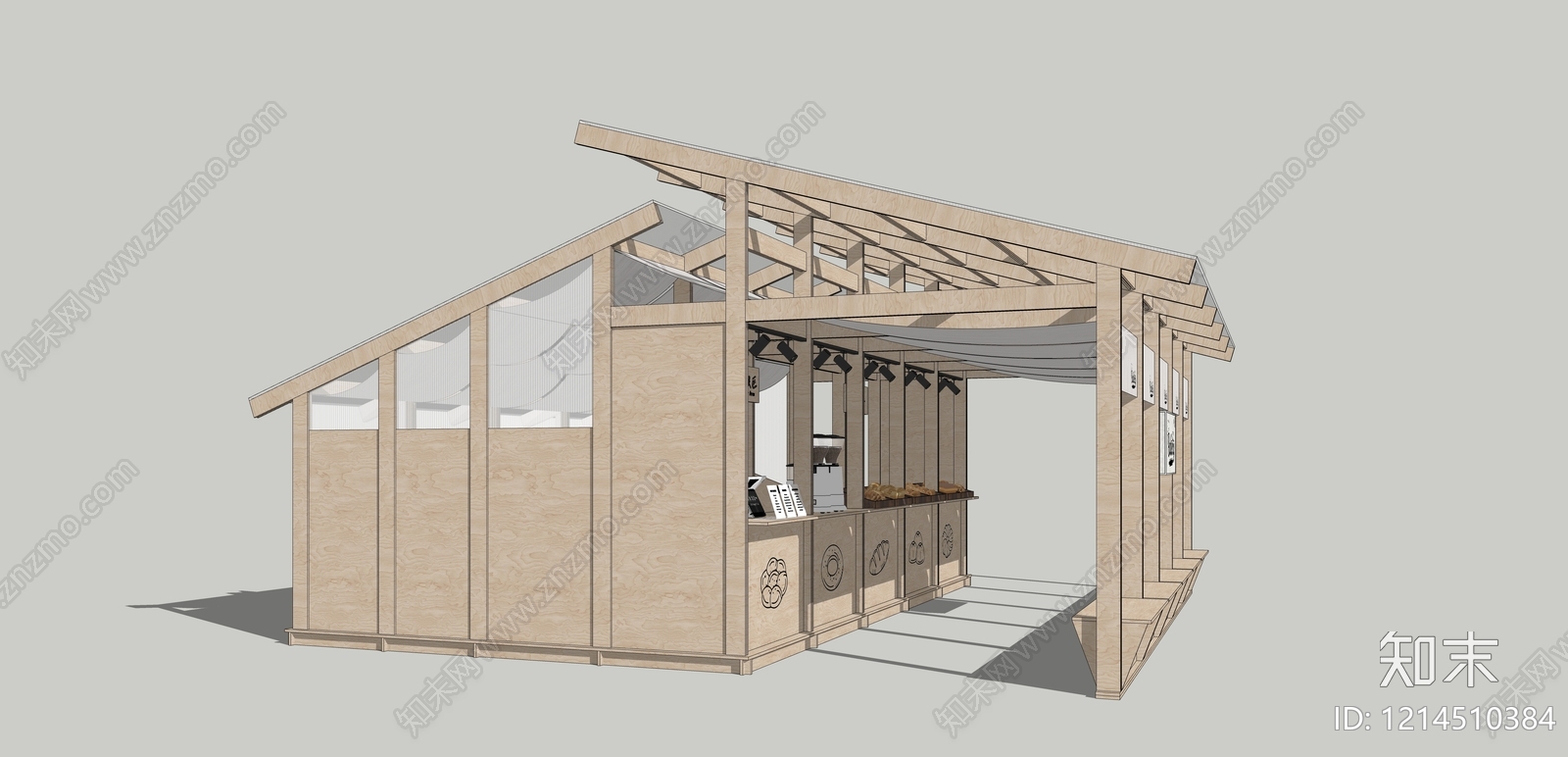 原木风小公建SU模型下载【ID:1214510384】