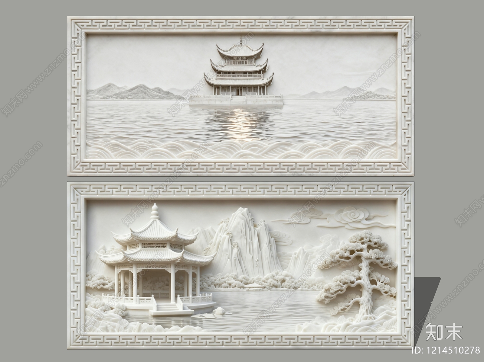 新中式浮雕SU模型下载【ID:1214510278】