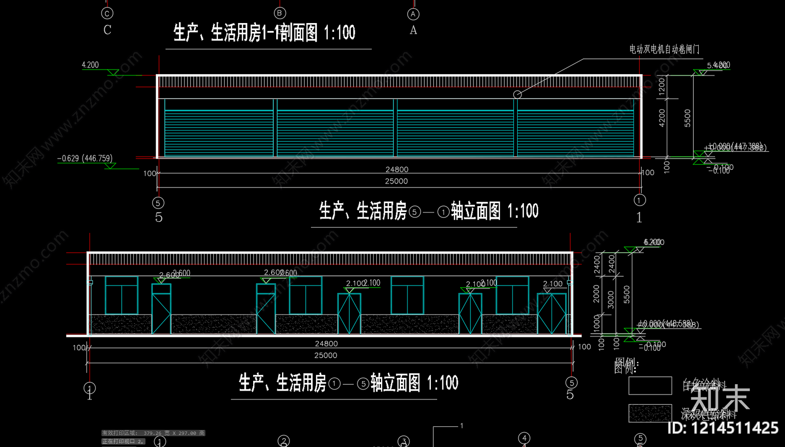 现代厂房cad施工图下载【ID:1214511425】