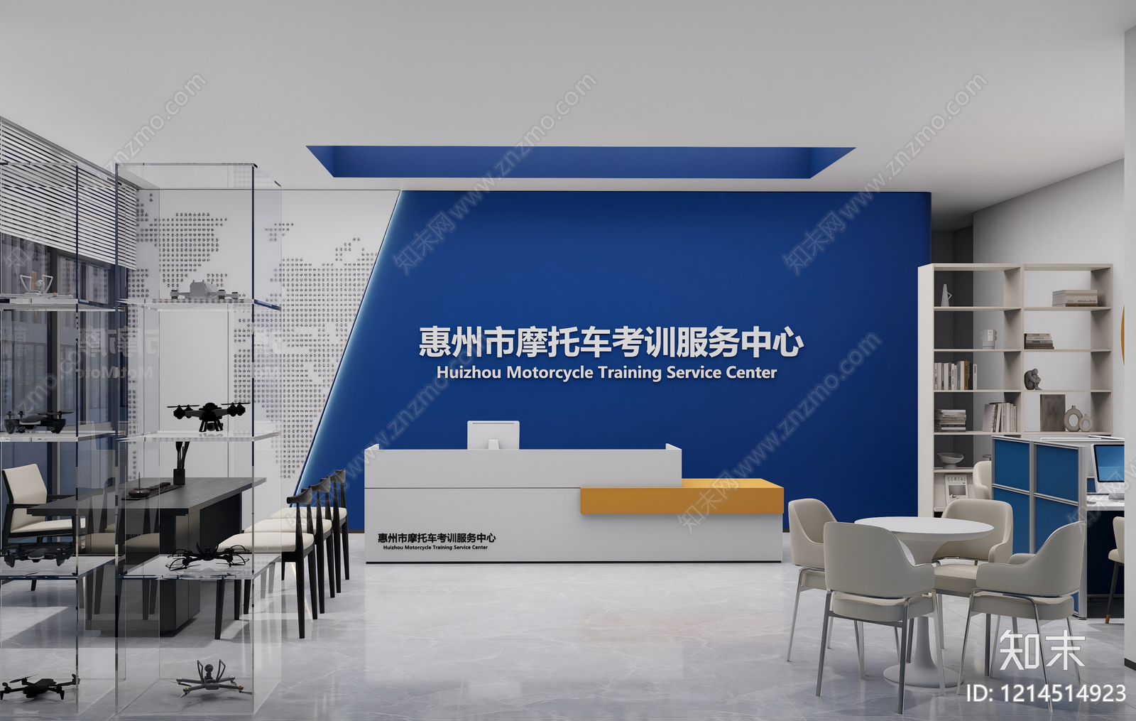 现代简约办公大堂SU模型下载【ID:1214514923】