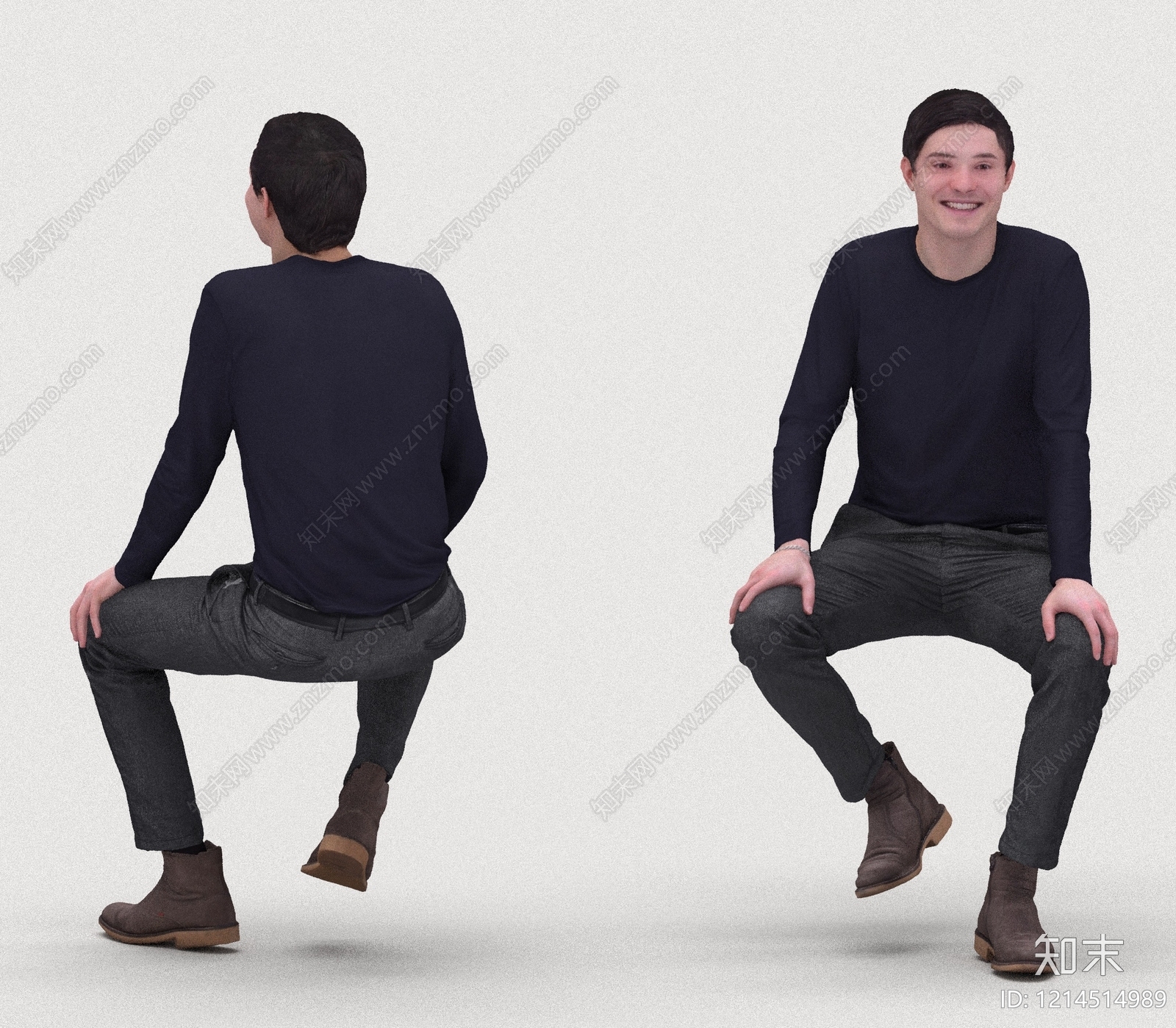 现代简约虚拟人物3D模型下载【ID:1214514989】