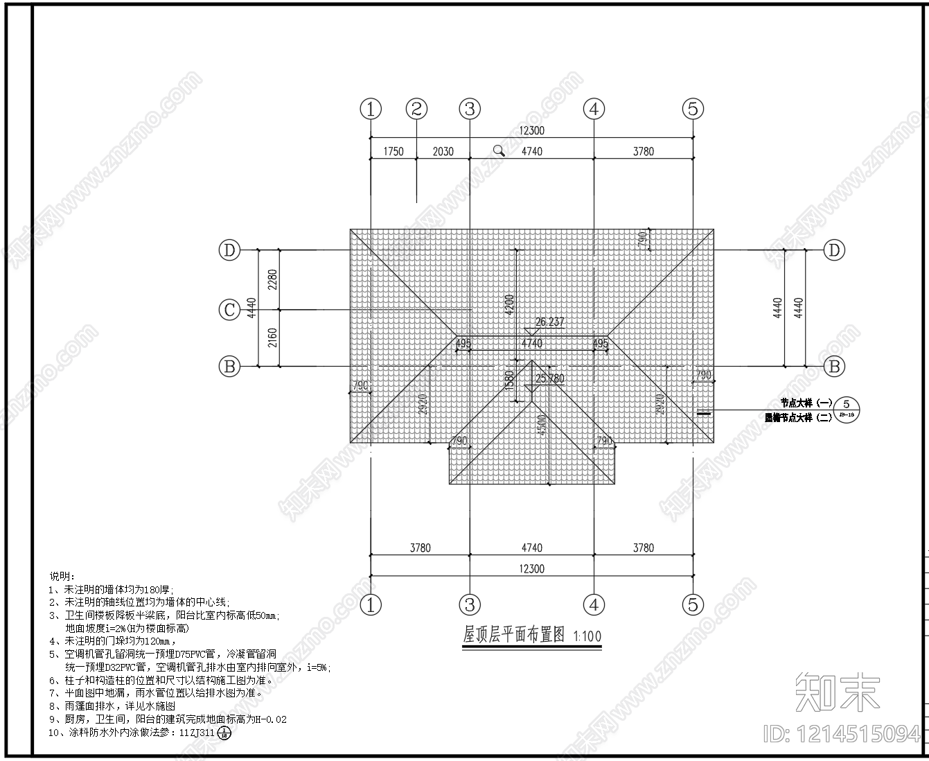 欧式别墅建筑cad施工图下载【ID:1214515094】