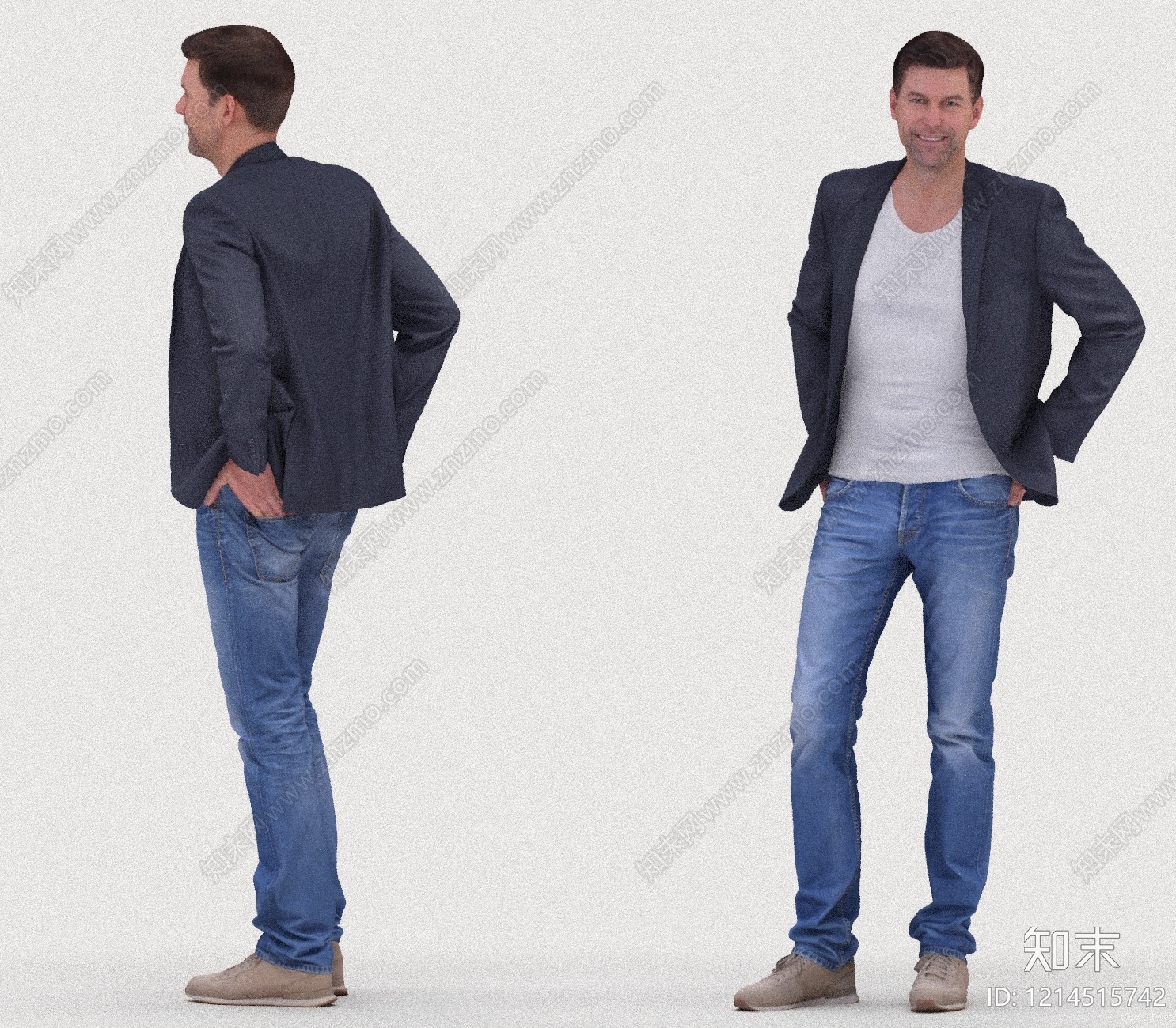 现代休闲男人3D模型下载【ID:1214515742】