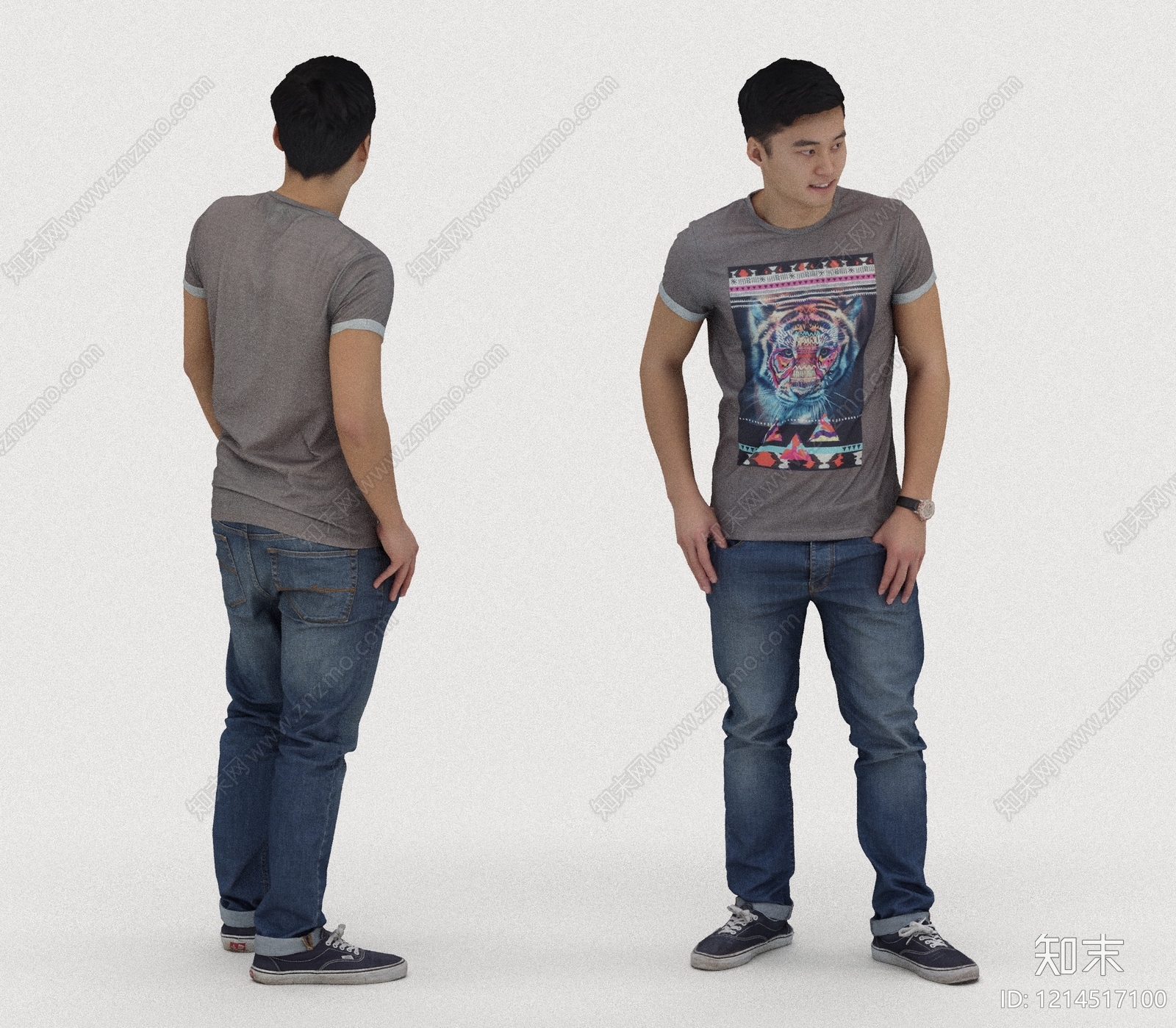 街头潮流男人3D模型下载【ID:1214517100】