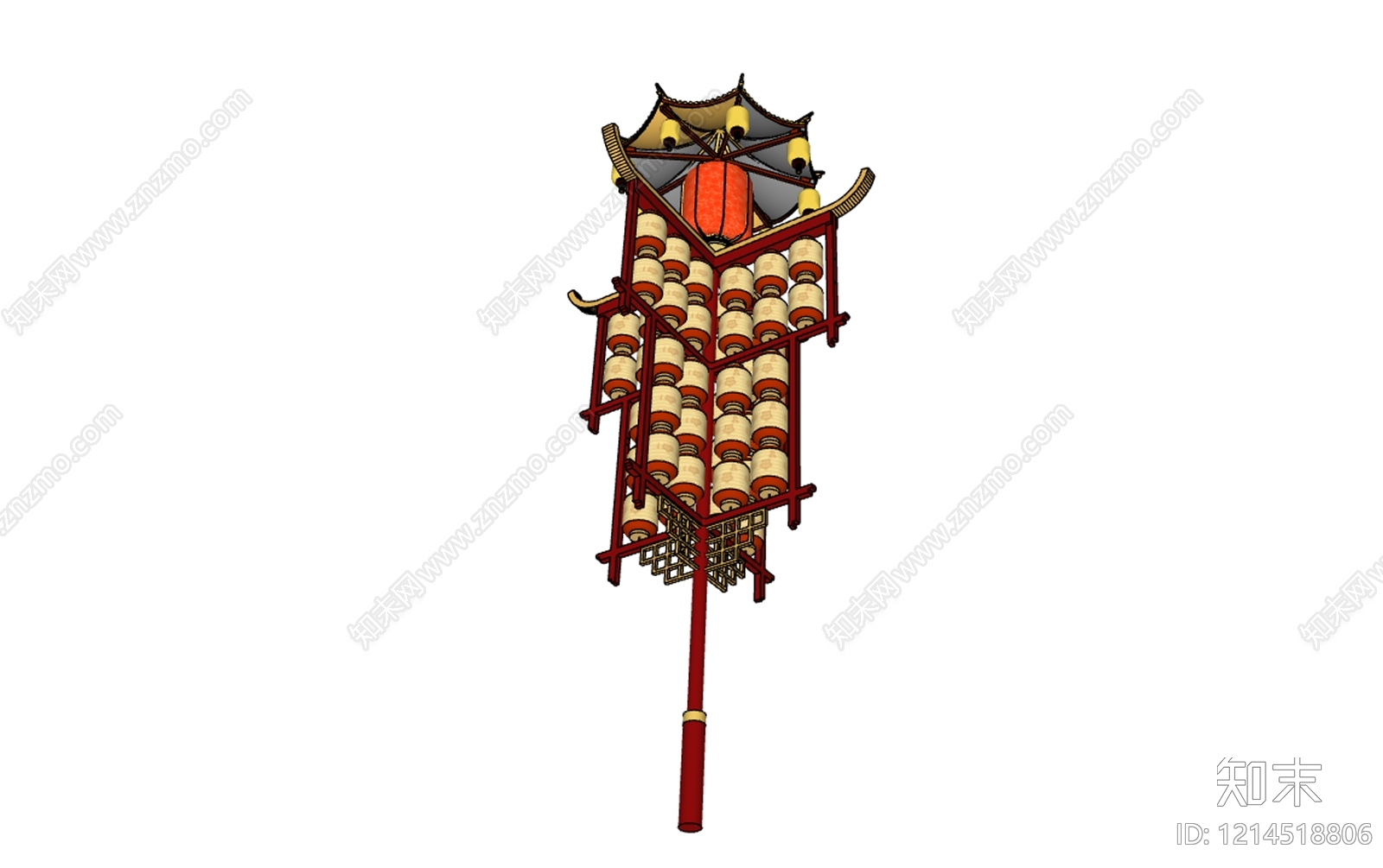 新中式景观灯SU模型下载【ID:1214518806】