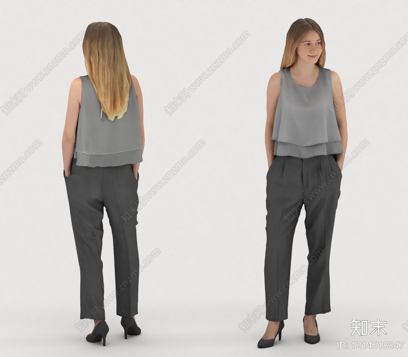 现代简约女人3D模型下载【ID:1214518847】