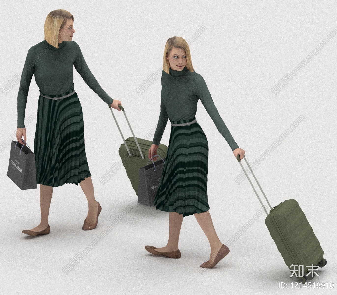 现代简约女人3D模型下载【ID:1214518910】
