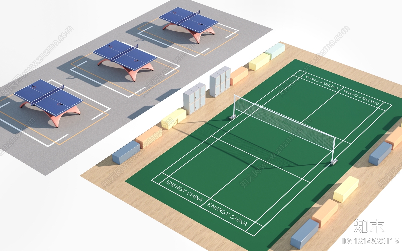 现代简约体育场馆景观SU模型下载【ID:1214520115】